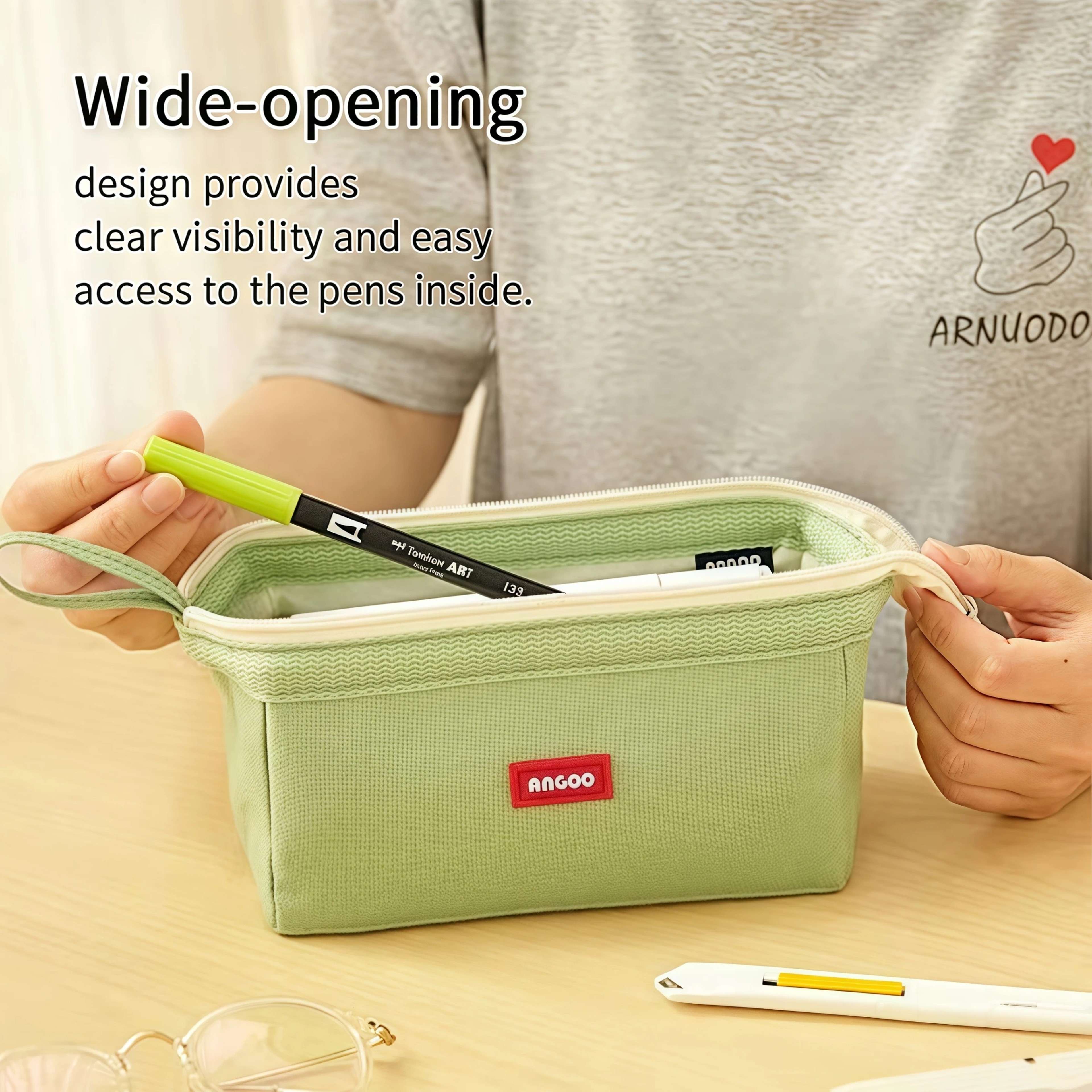 Large Capacity Multilayer Pencil Case Organizer for School Office Travel and Cosmetics – view 4