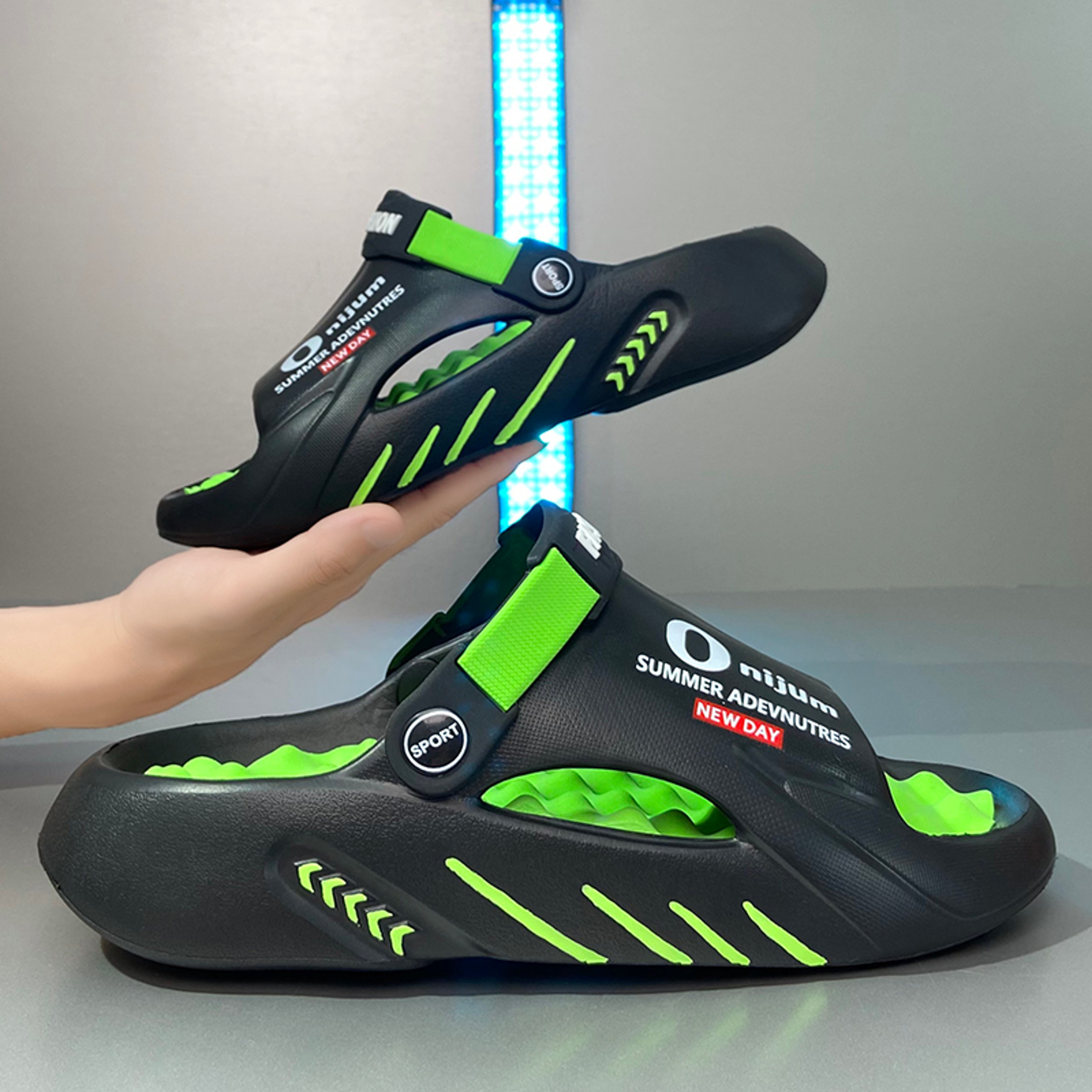 Mens Massage Slippers Summer, Indoor Outdoor Sandals, Beach Casual Shoes, Soft Comfortable Sole Slides, Lightweight Mens – view 10