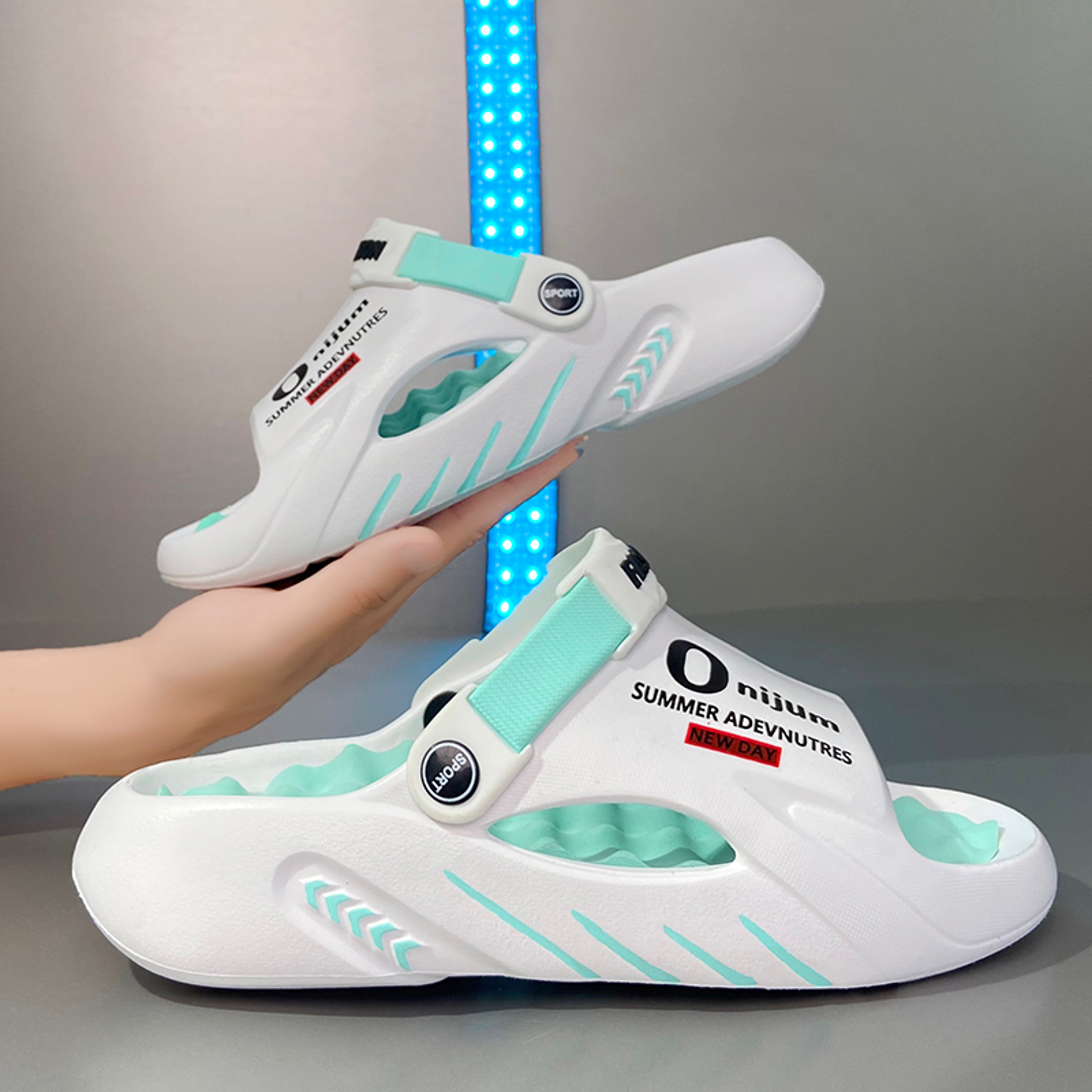 Mens Massage Slippers Summer, Indoor Outdoor Sandals, Beach Casual Shoes, Soft Comfortable Sole Slides, Lightweight Mens – view 8