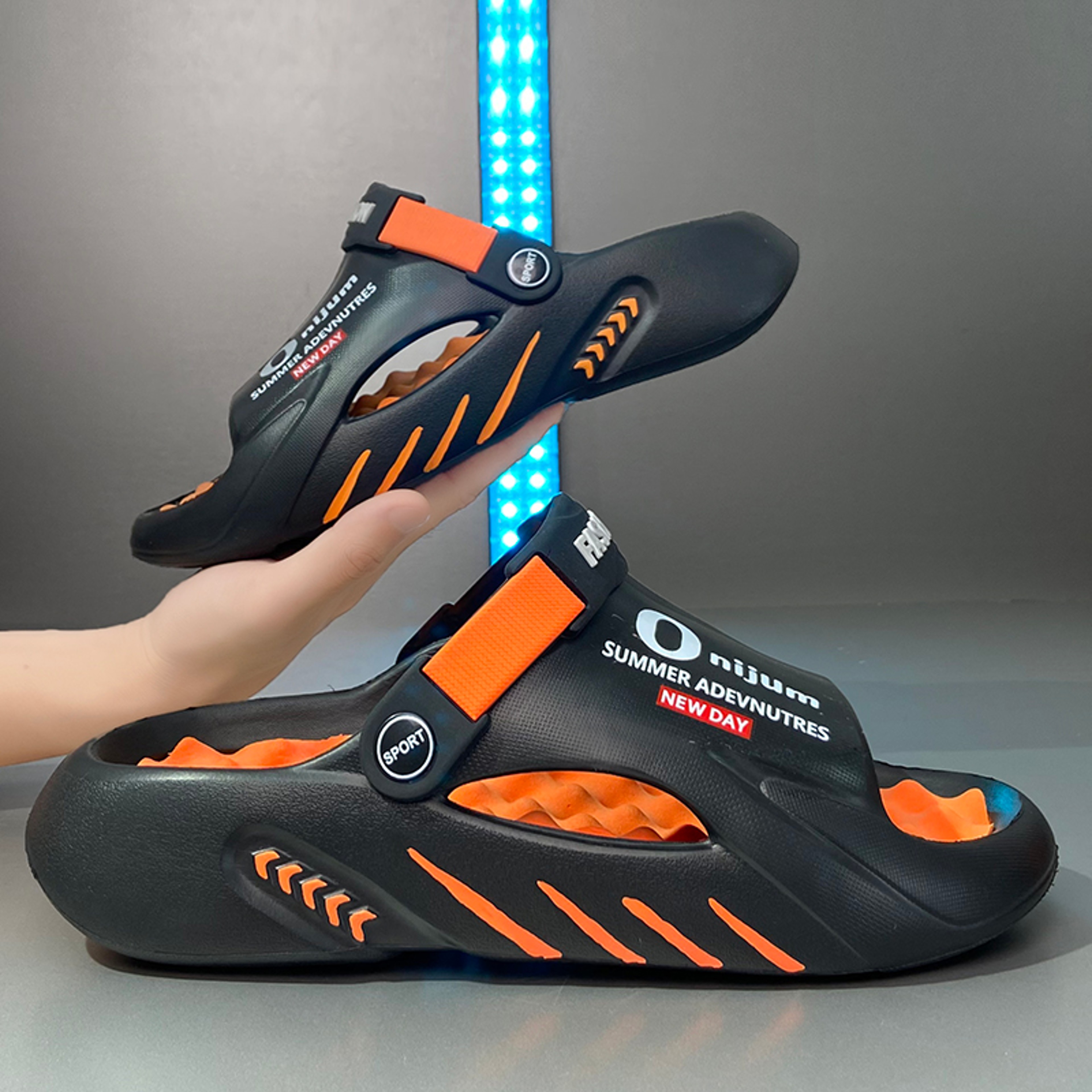 Mens Massage Slippers Summer, Indoor Outdoor Sandals, Beach Casual Shoes, Soft Comfortable Sole Slides, Lightweight Mens – view 11