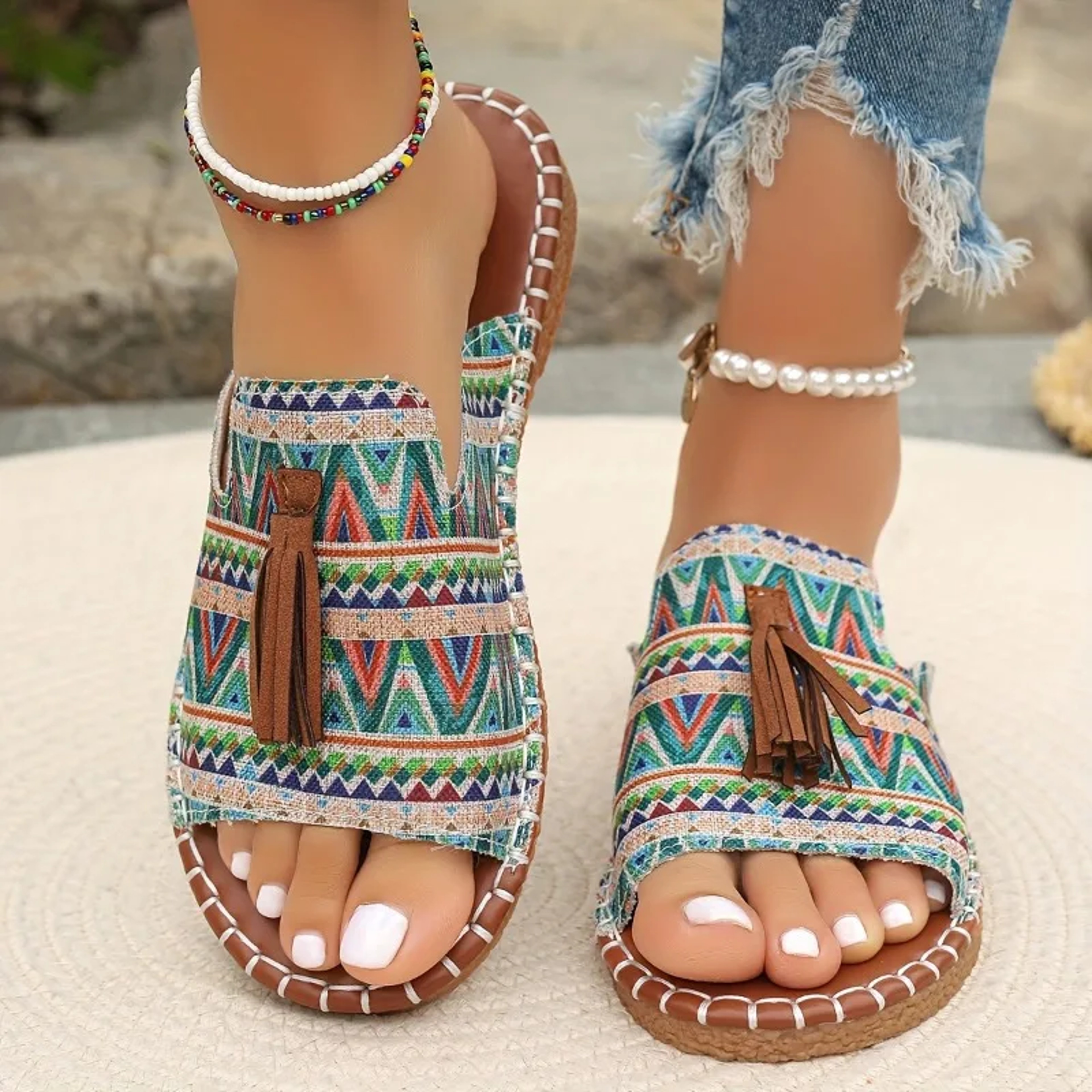 Comfortable Womens Summer Beach Sandals Open Toe Non Slip Flat Shoes – view 6