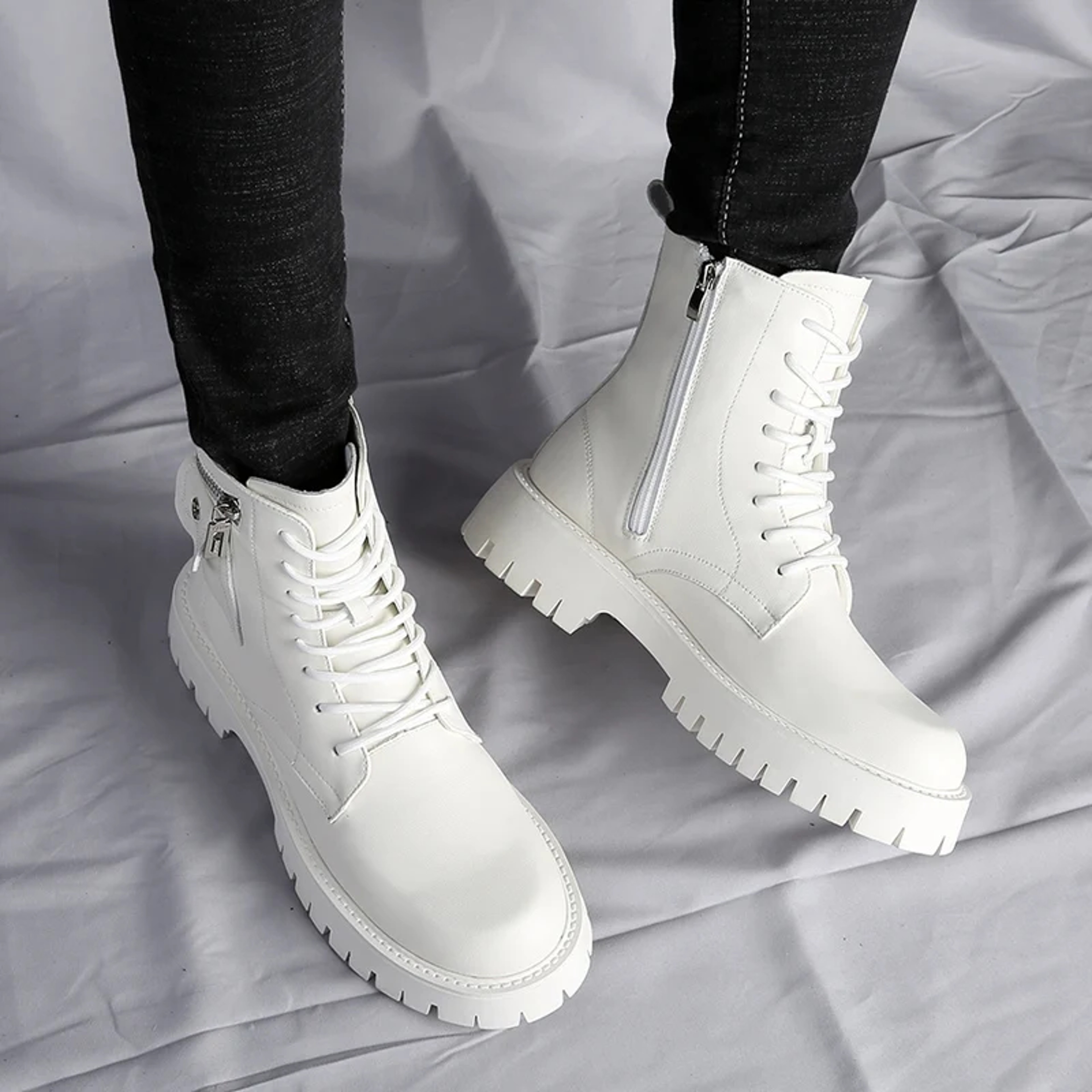 High Quality Mens Chelsea Boots Luxury Leather English Style Thick Sole Famous Brand Casual Shoes 0