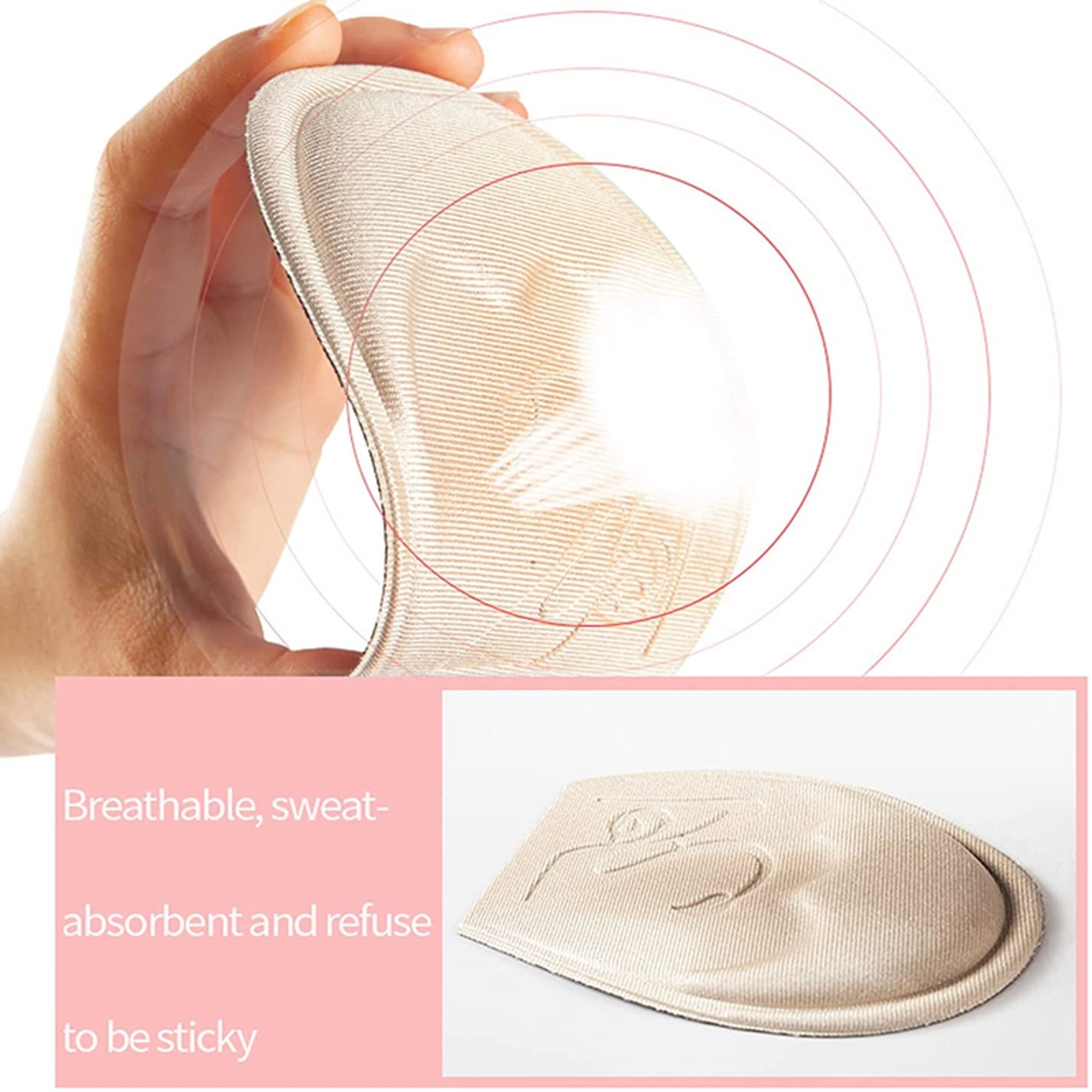 Non Slip Forefoot Cushion Pad, Shoe Inserts Toe Plug, Half Insoles Filler for High Heels, Comfort Pain Relief Support – view 6