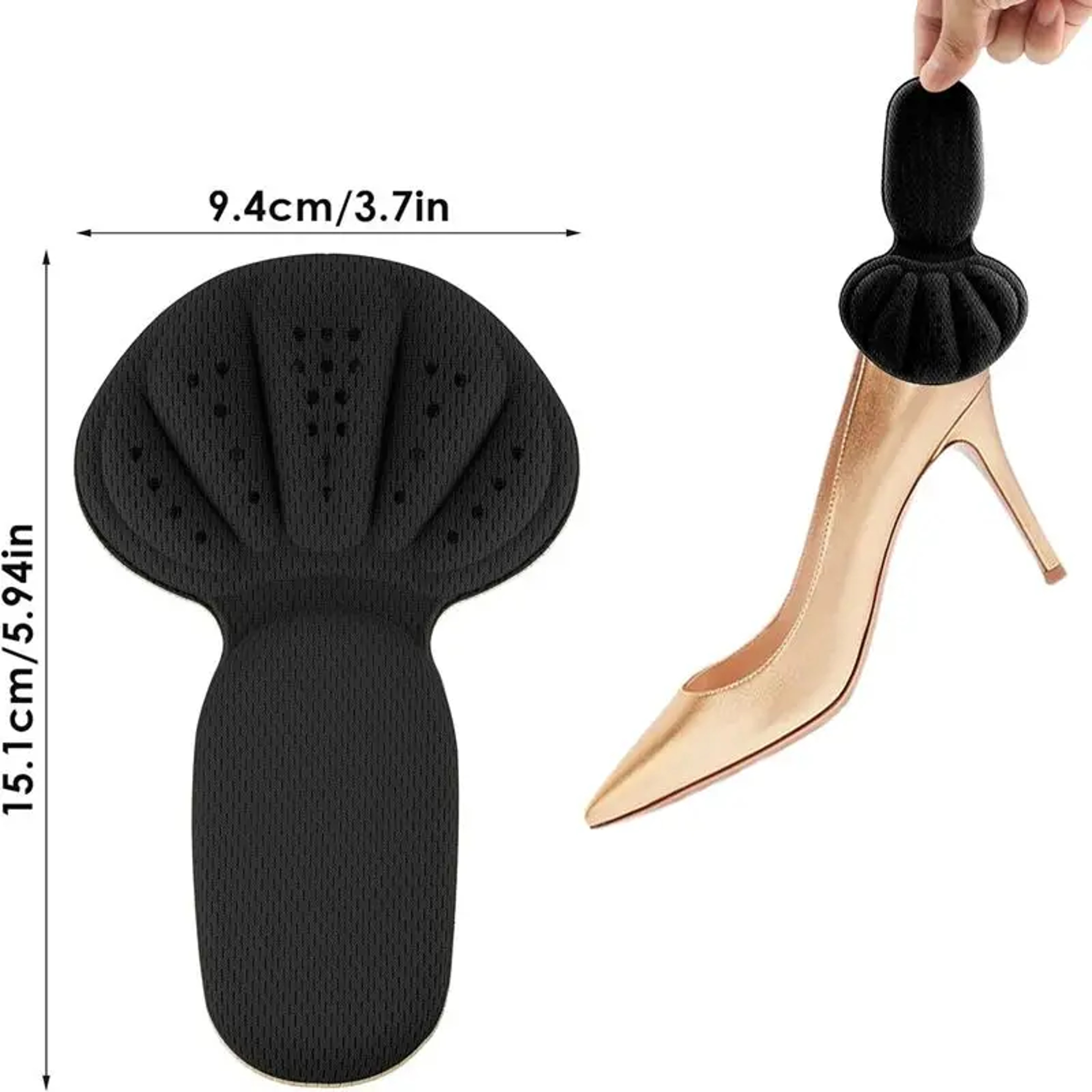 Soft Mesh Heel Pads Sponge Heel Cushion Inserts Heel Protectors For Loose Shoes Comfortable Heel Gr 4