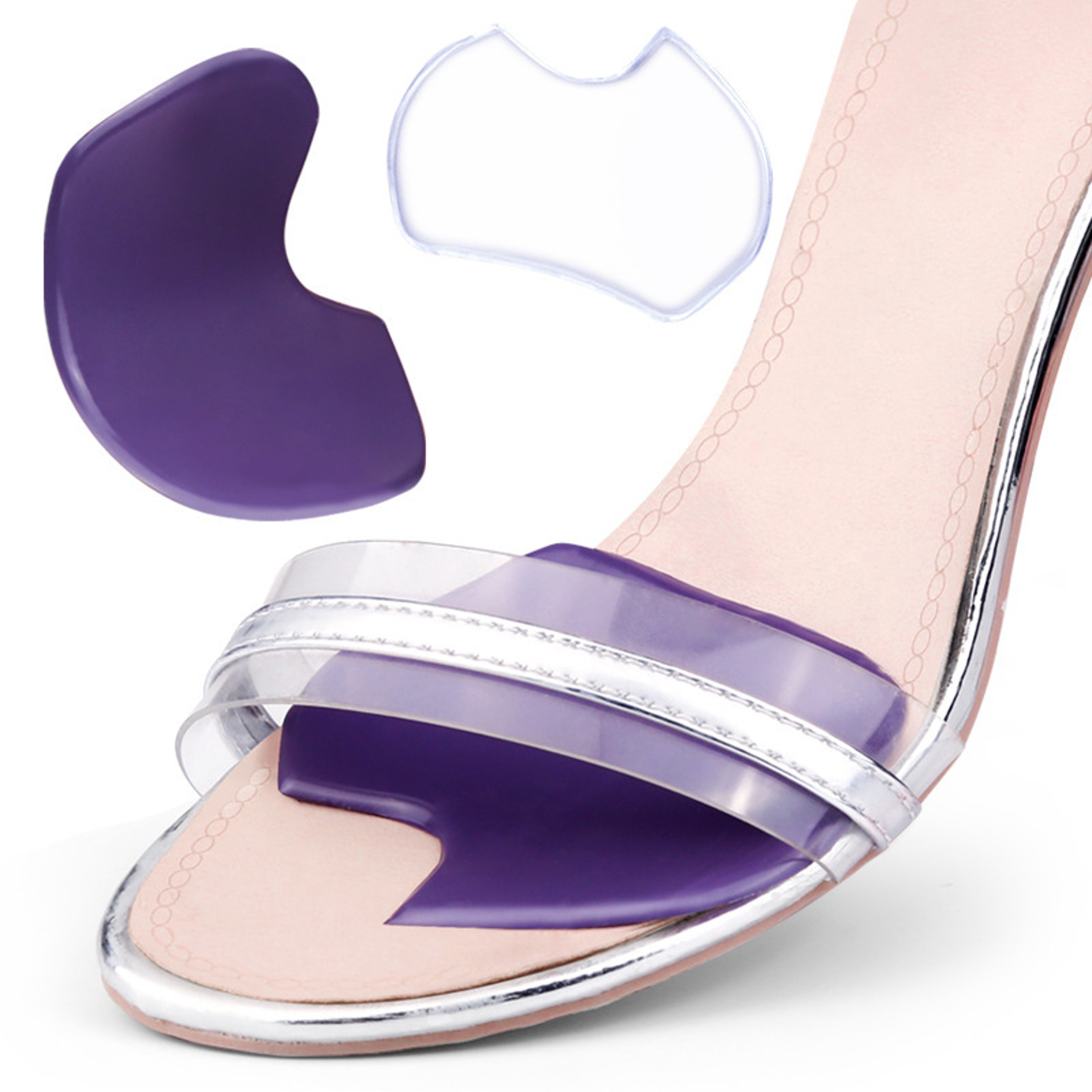 Non-slip Silicone Gel Insoles for Women Shoes, Self-Adhesive Forefoot Pads, Sandal Inserts for Cushion and Pain Relief – view 3