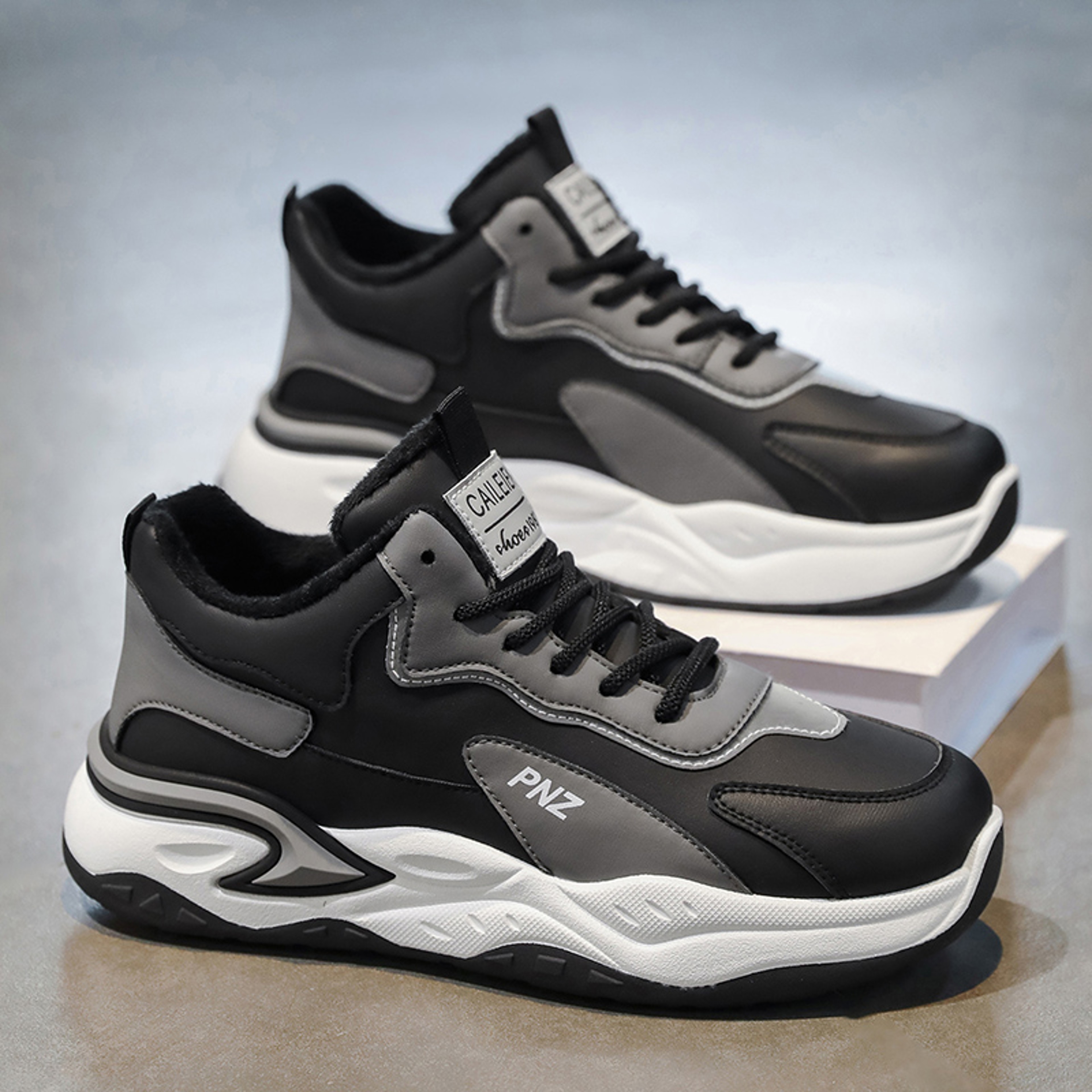Mens Warm Plush Casual Running Shoes Winter Soft Sole Speed Sneakers NonSlip Sports Sneakers 1