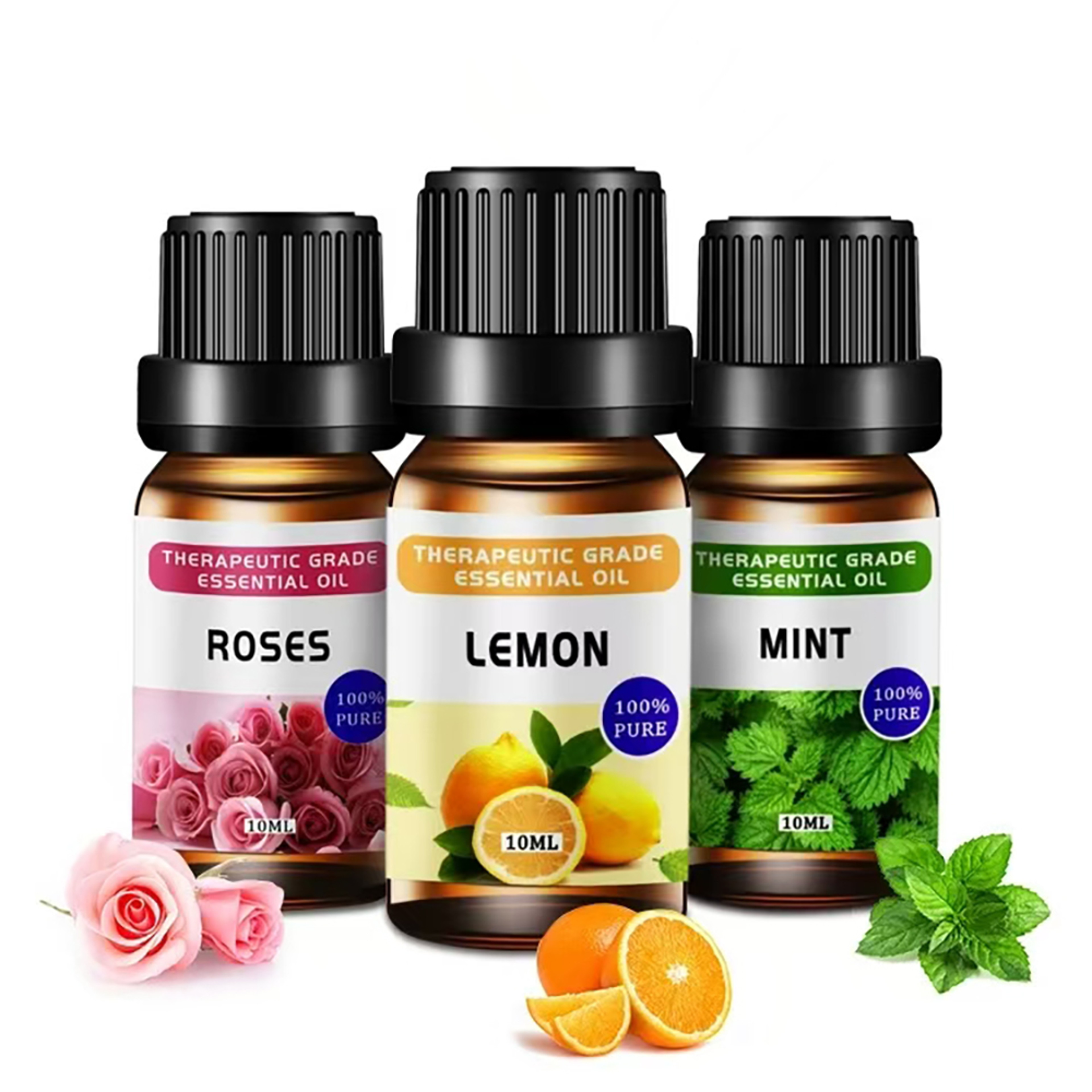 12 Pieces Essential Oil Set Lavender Rose Plant Essential Oil Air Purification Blend Aromatherapy G 4