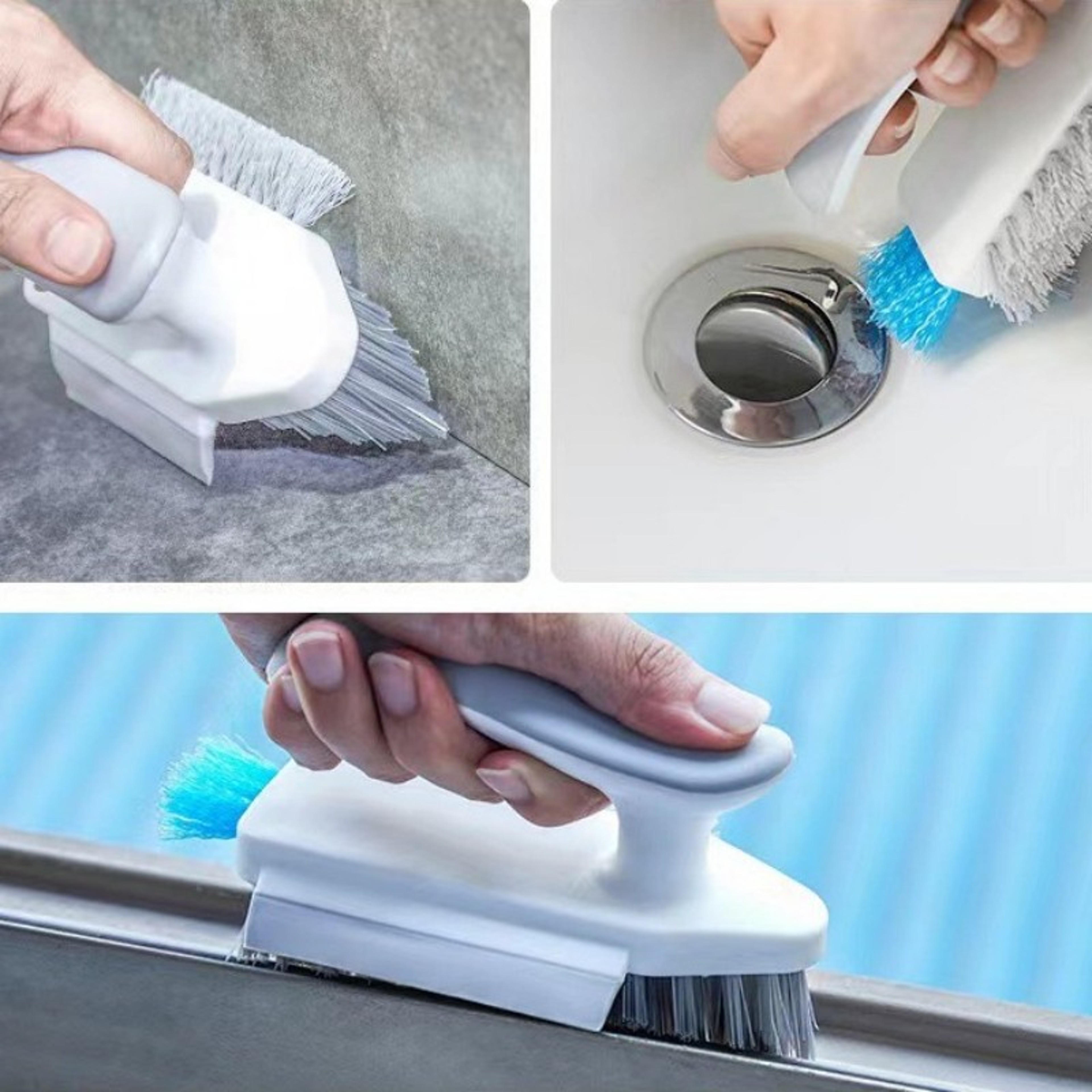 MultiSurface Deep Gap Cleaning Brush Flexible Scrubber For Bathroom Tiles Grout Corners Toilets Erg 3