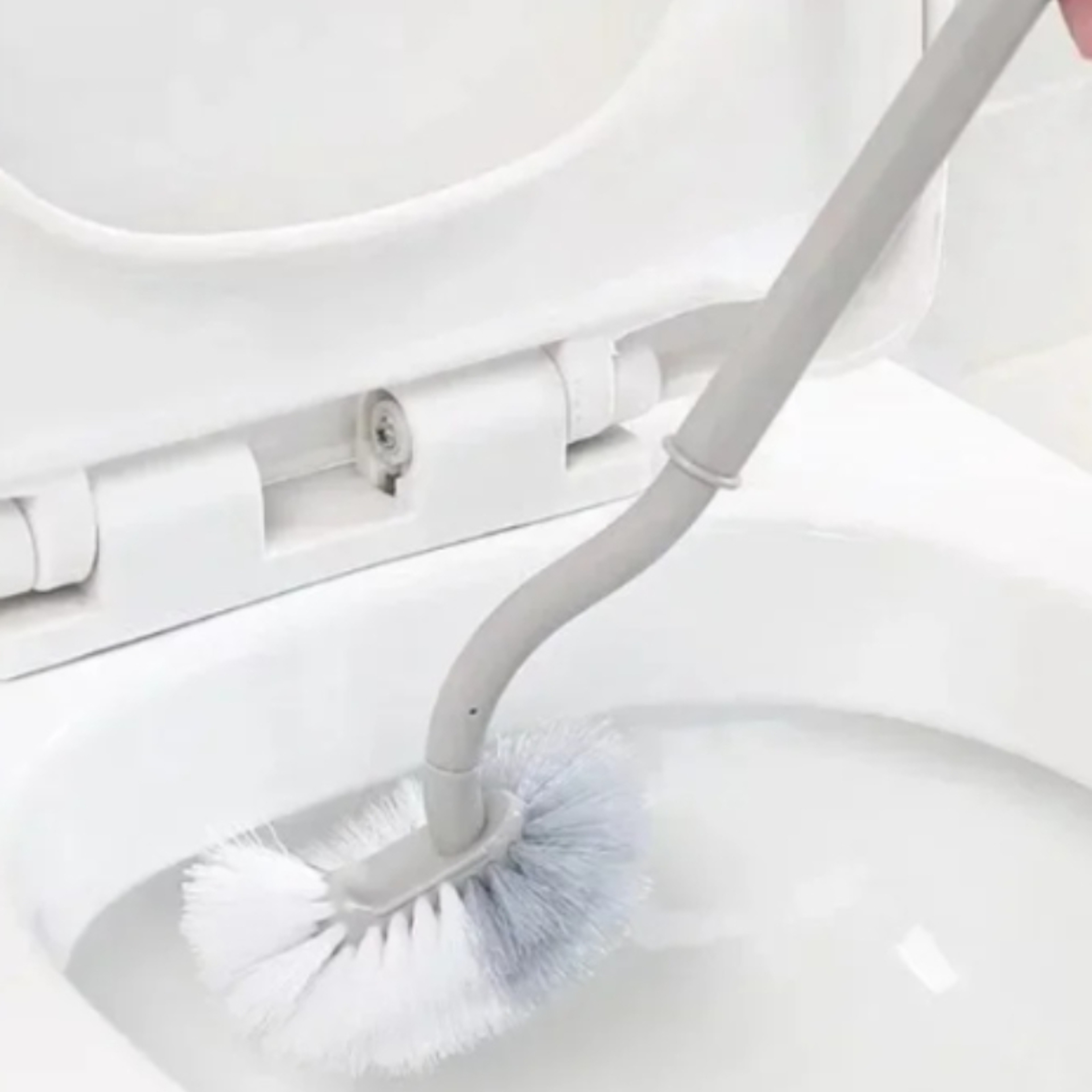 SCurve Wall Mount Toilet Brush Angled Head Gap Cleaner With Soft Bristles For Bathroom Hygiene 1