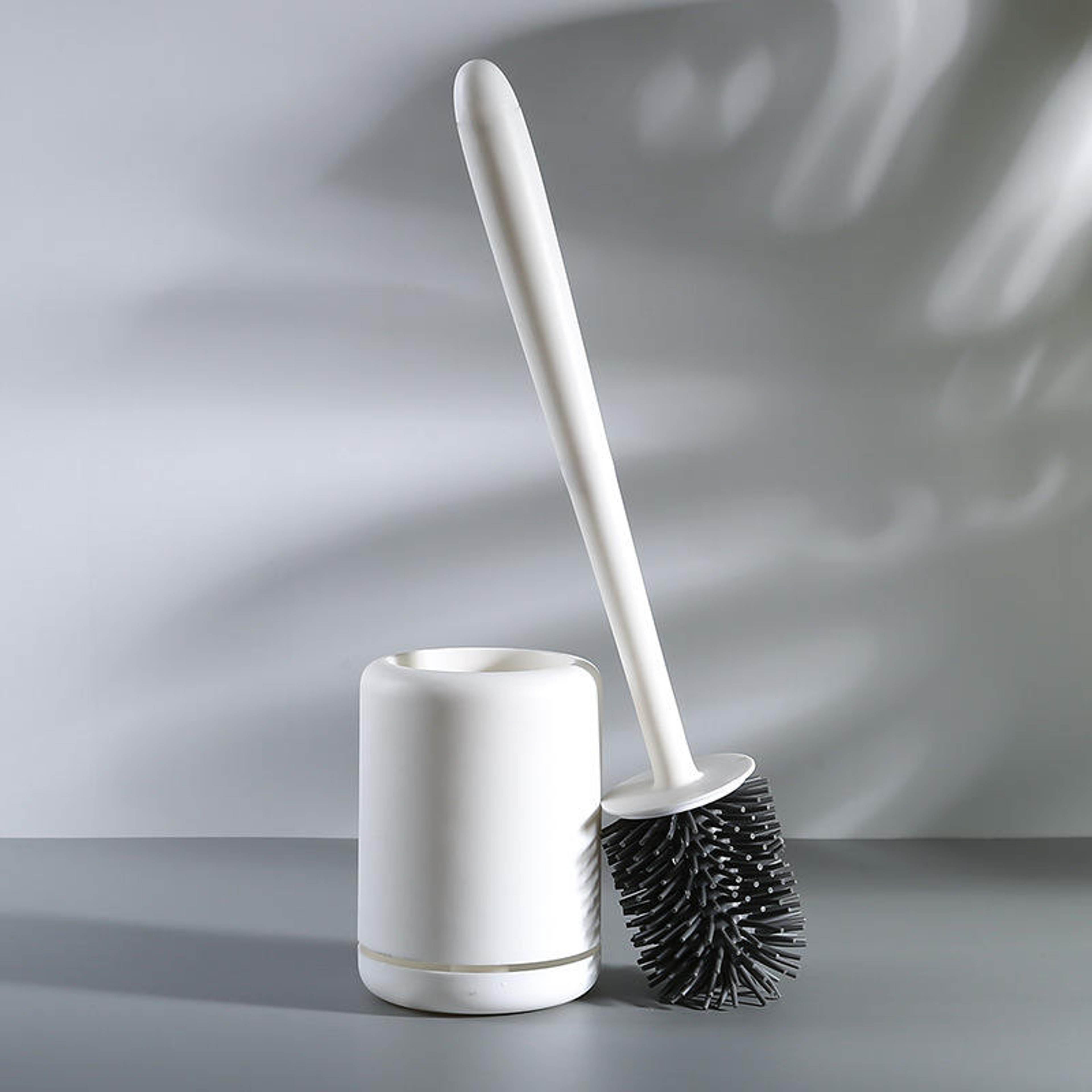 PunchFree Household Toilet Brush Set Long Handle Toilet Brush With Base Cleaning Brush For Bathroom 2
