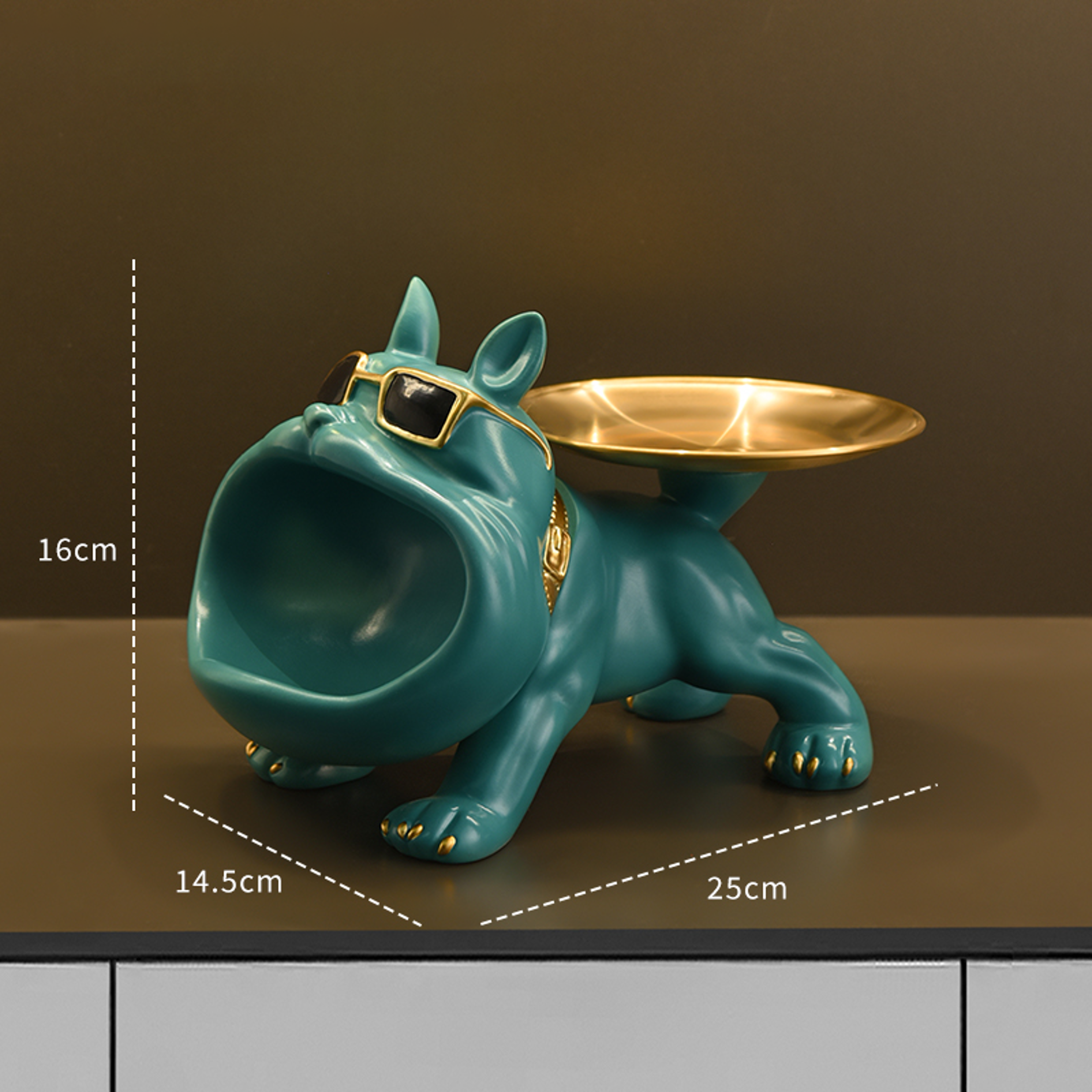 Resin Bulldog Statue Dog Sculpture Storage Tray Animal Home Decoration Craft Art Sculpture 6
