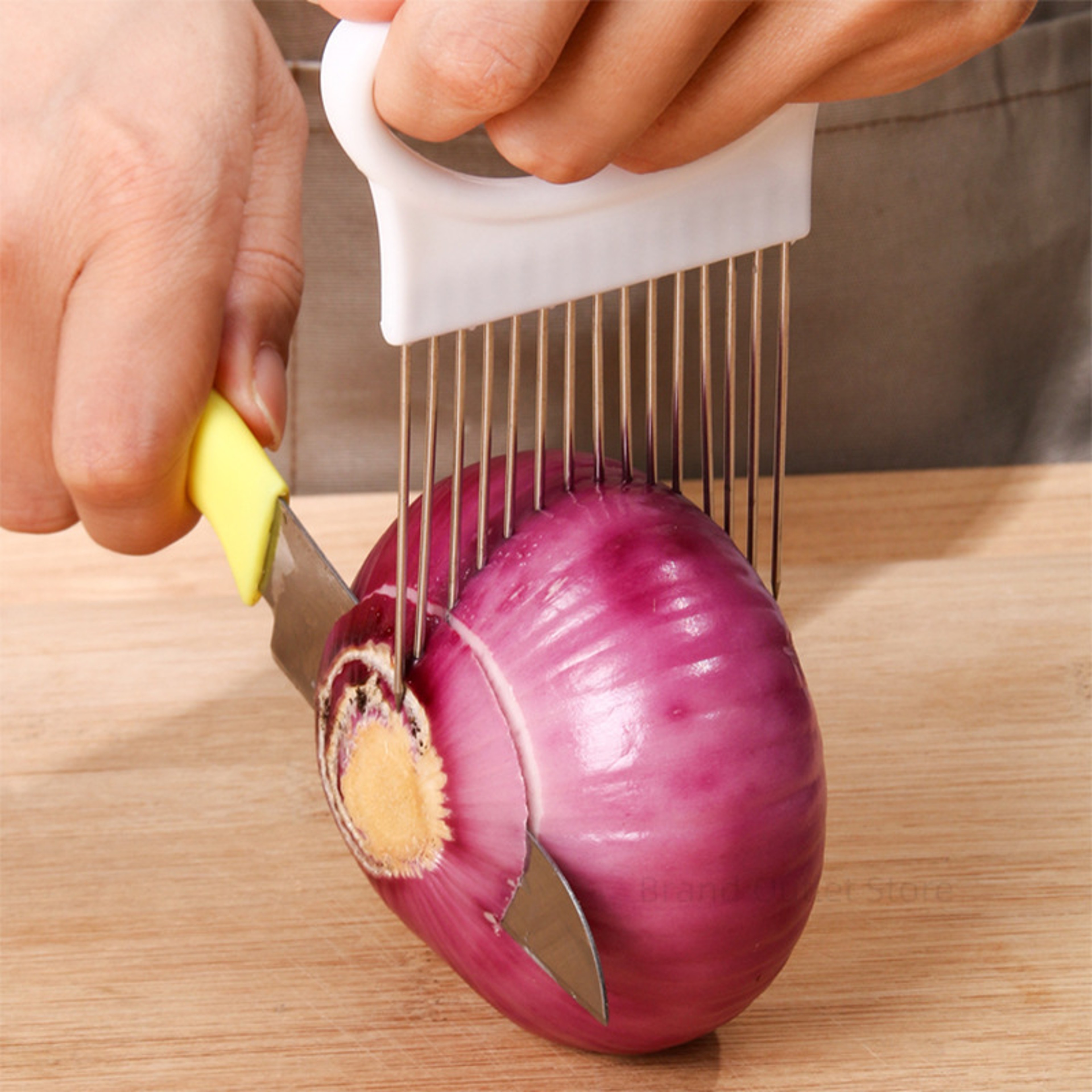 Effortlessly Slice Onions With This Colorful 1pc Onion Slicer Stainless Steel Kitchen Potato Chip H 1
