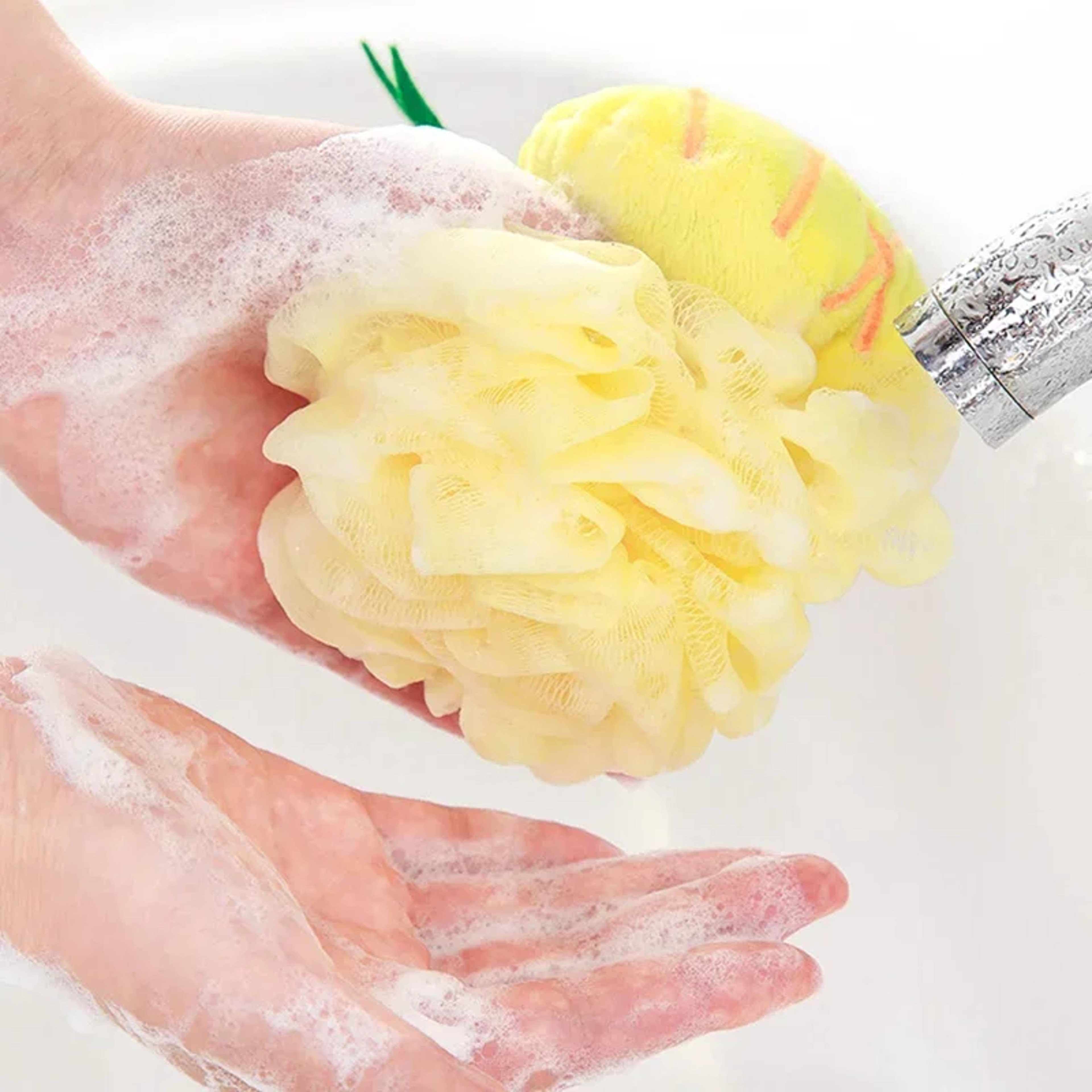 Baby Bath Sponge Cartoon Fruit Shape, Soft Baby Bath Brush for Newborn Infant Bathing, Gentle Children Shower Cleaning – view 3