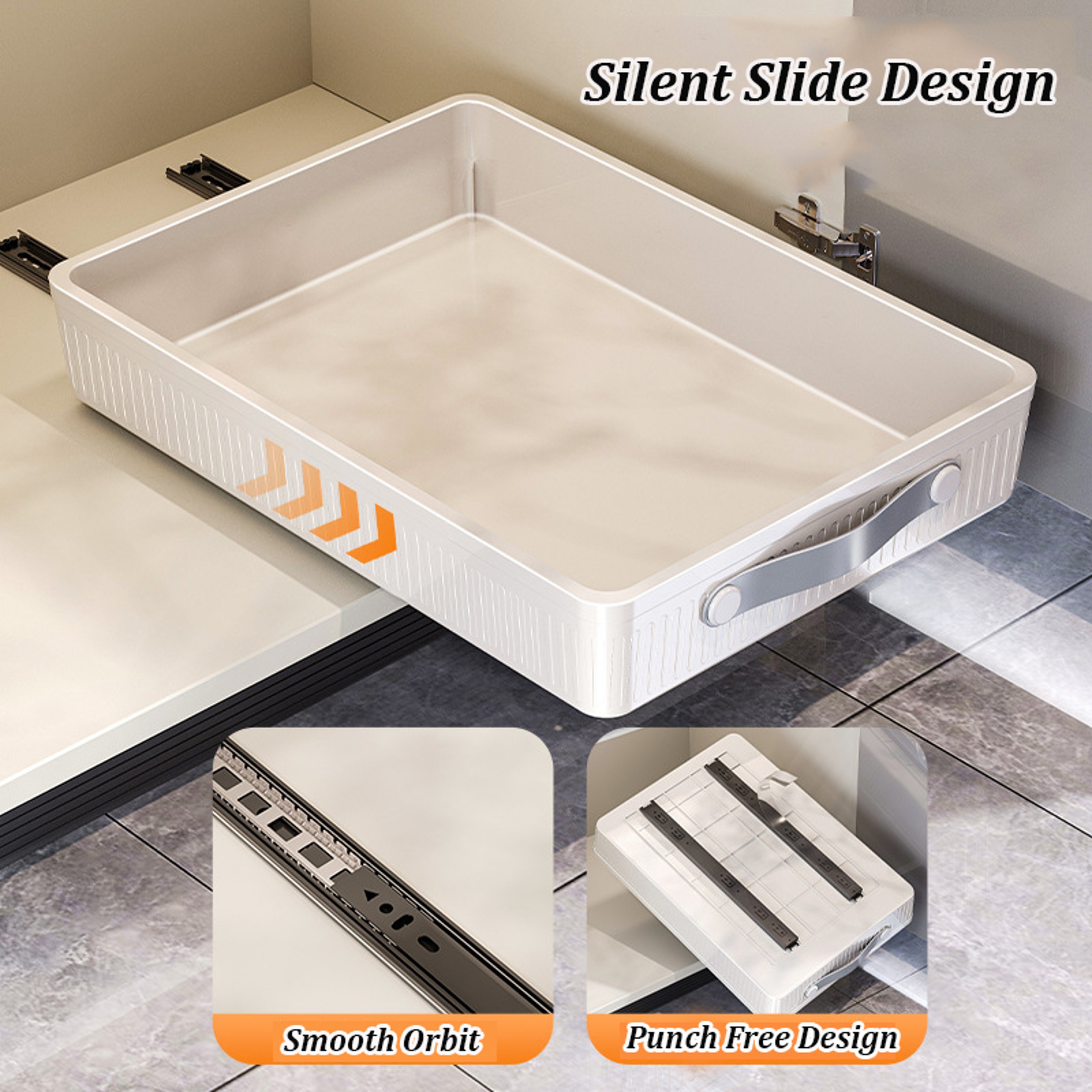 Kitchen Sliding Drawer With Slide Rail Pull Out Organizer Tray Spice Storage Rack With Handle 2