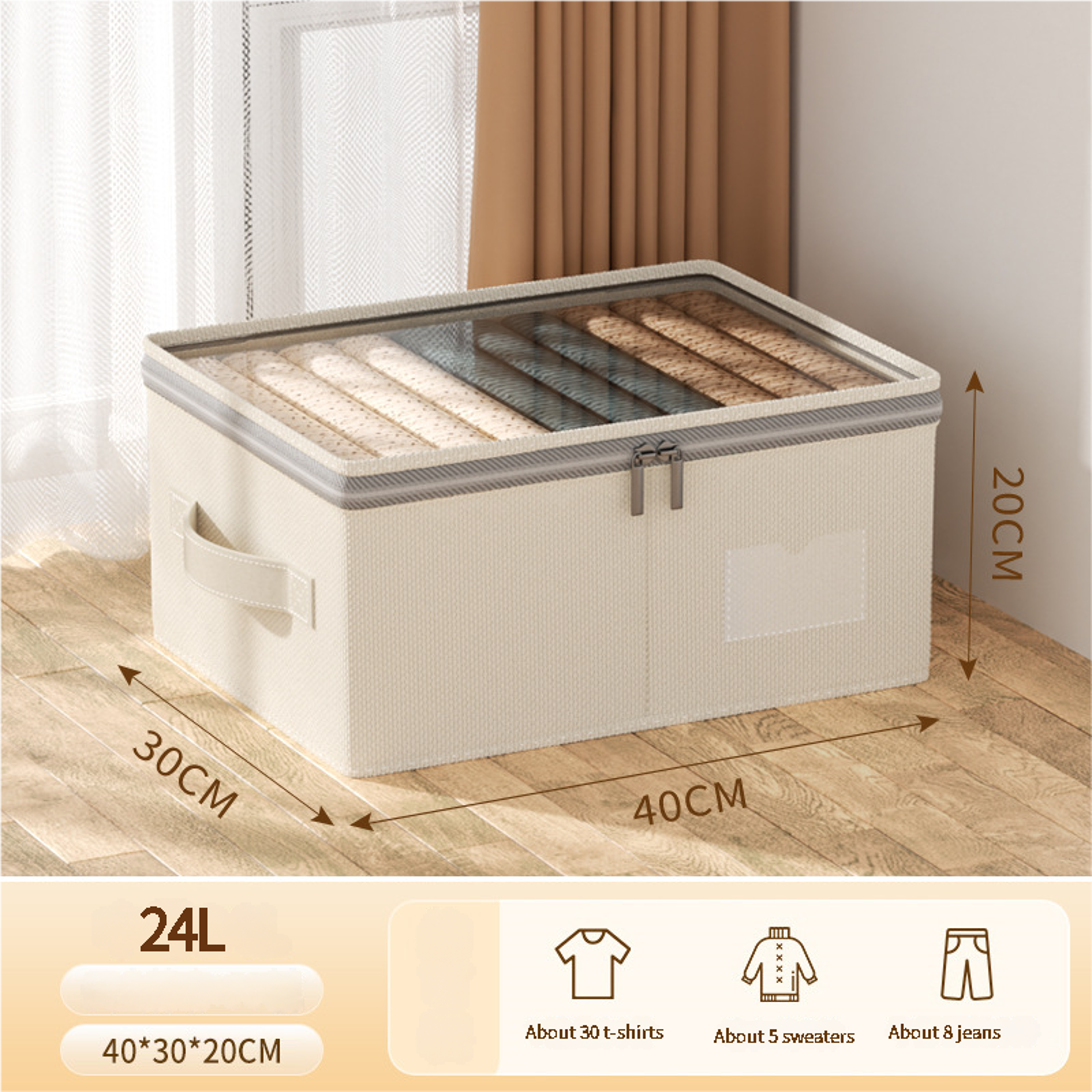 Large Capacity Clothing Storage Box Foldable Storage Bin For Down Jacket Quilt Organizer Box With L 6