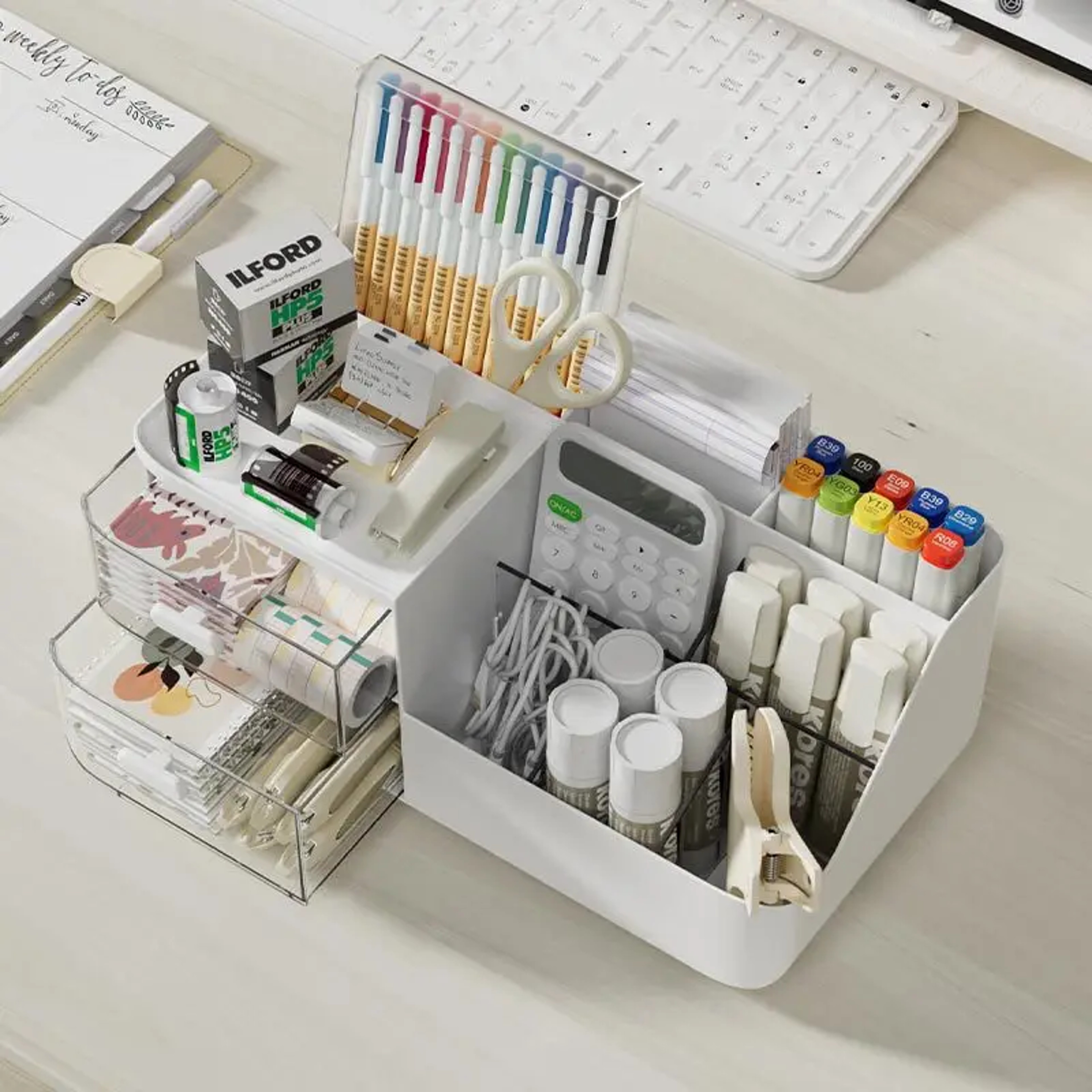 Desktop Storage Box Drawertype Organizer Box For Office Stationery Study Desk Cosmetics Storage Rac 5