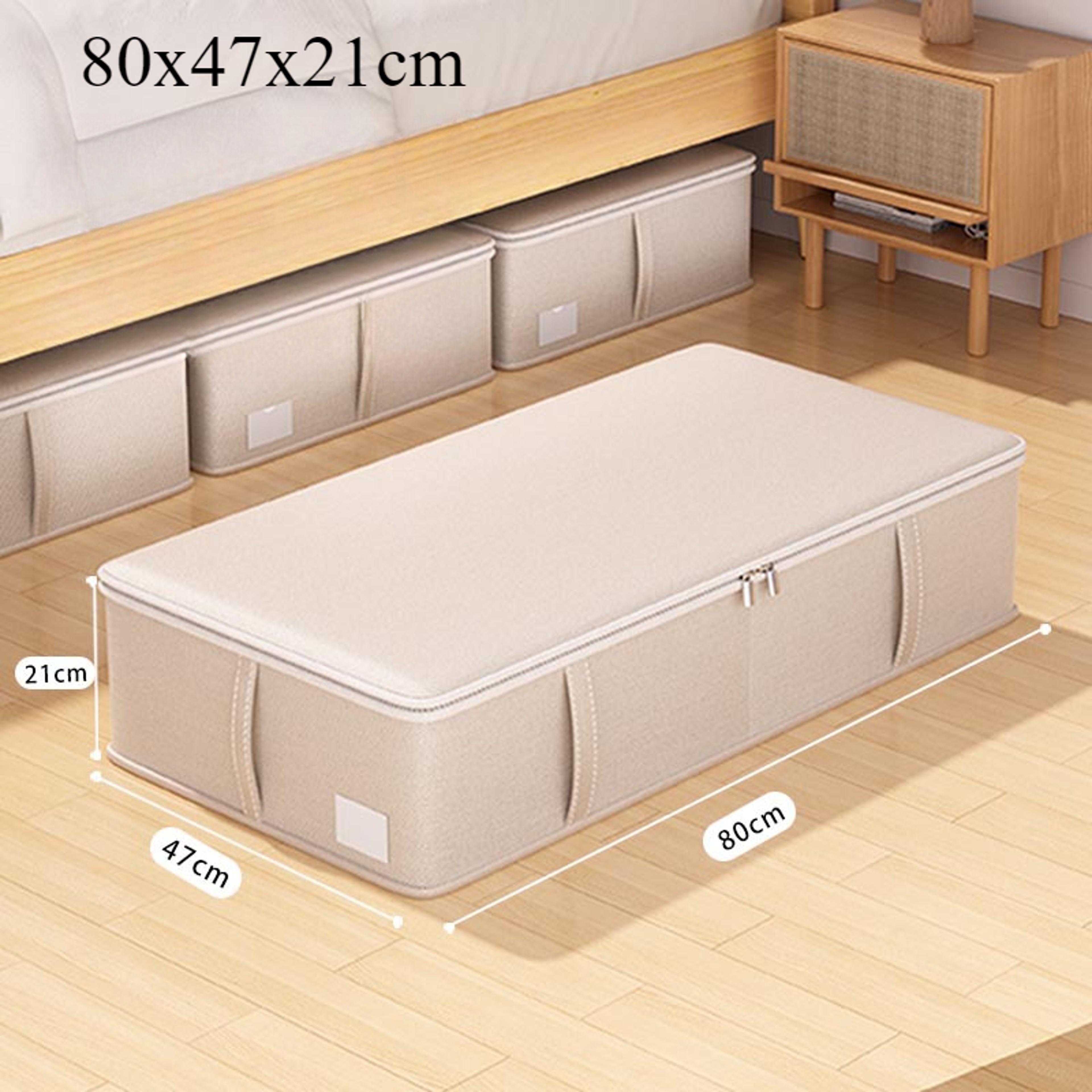 Oxford Fabric Board Underbed Storage Box Flat Drawer Design For Seasonal Clothes And Blankets Home