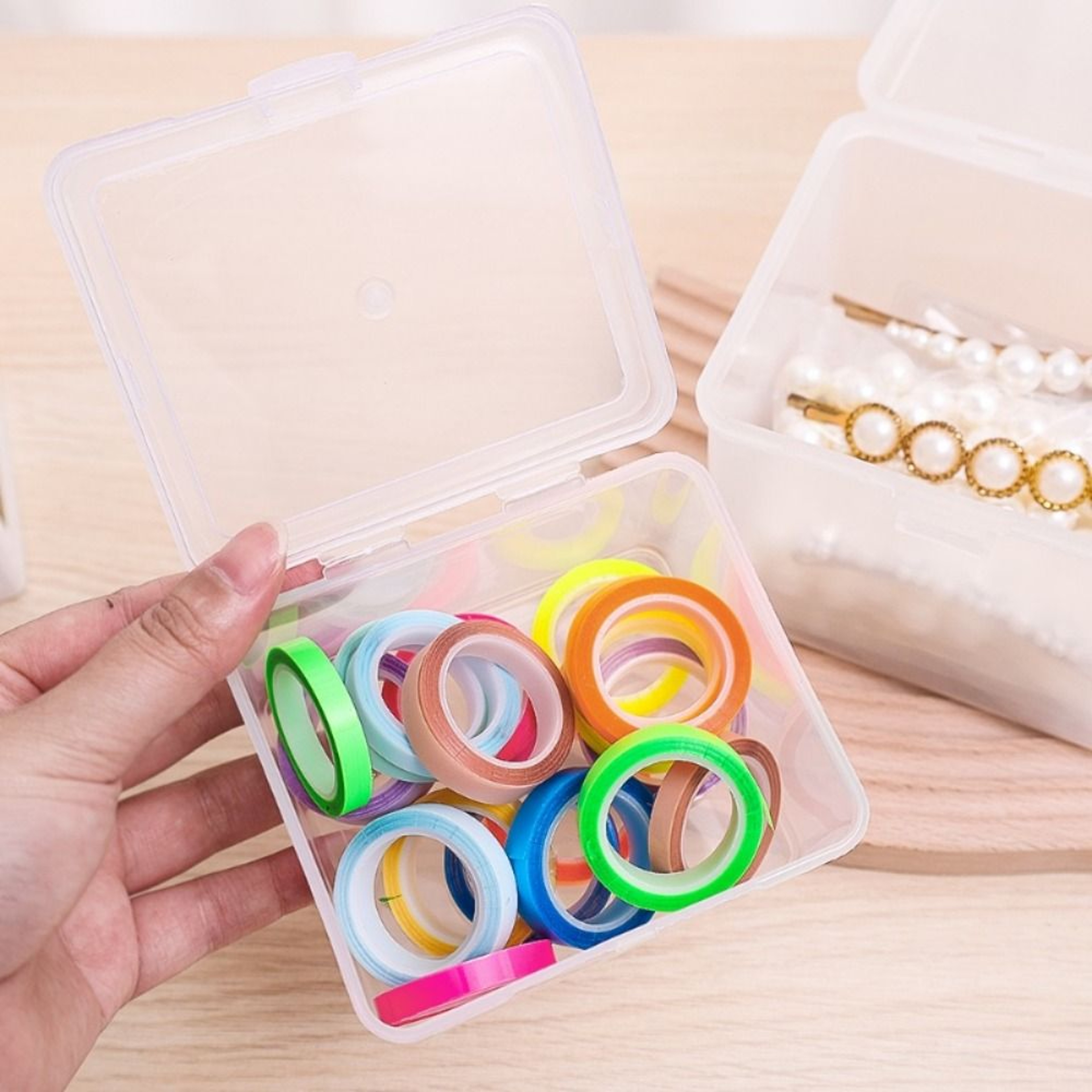 Multipurpose Clear Storage Case Rectangular Shape Box For Storing Jewelry Headband Holder Small Thi 4