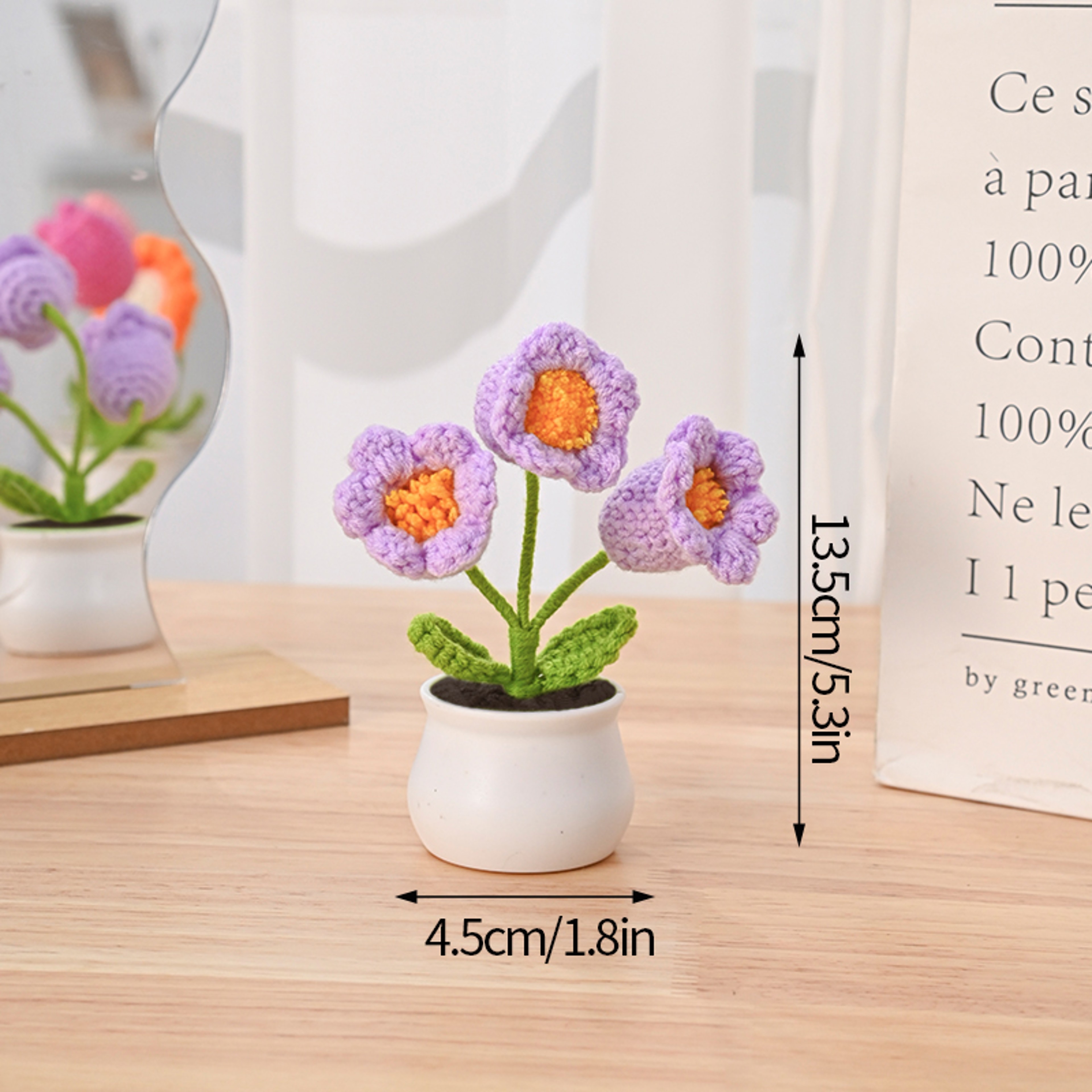 Sunflower Crochet Flower, Artificial Hand Woven Girasol Crochet Plants, Wedding Guest Gifts, Desktop Decoration – view 23