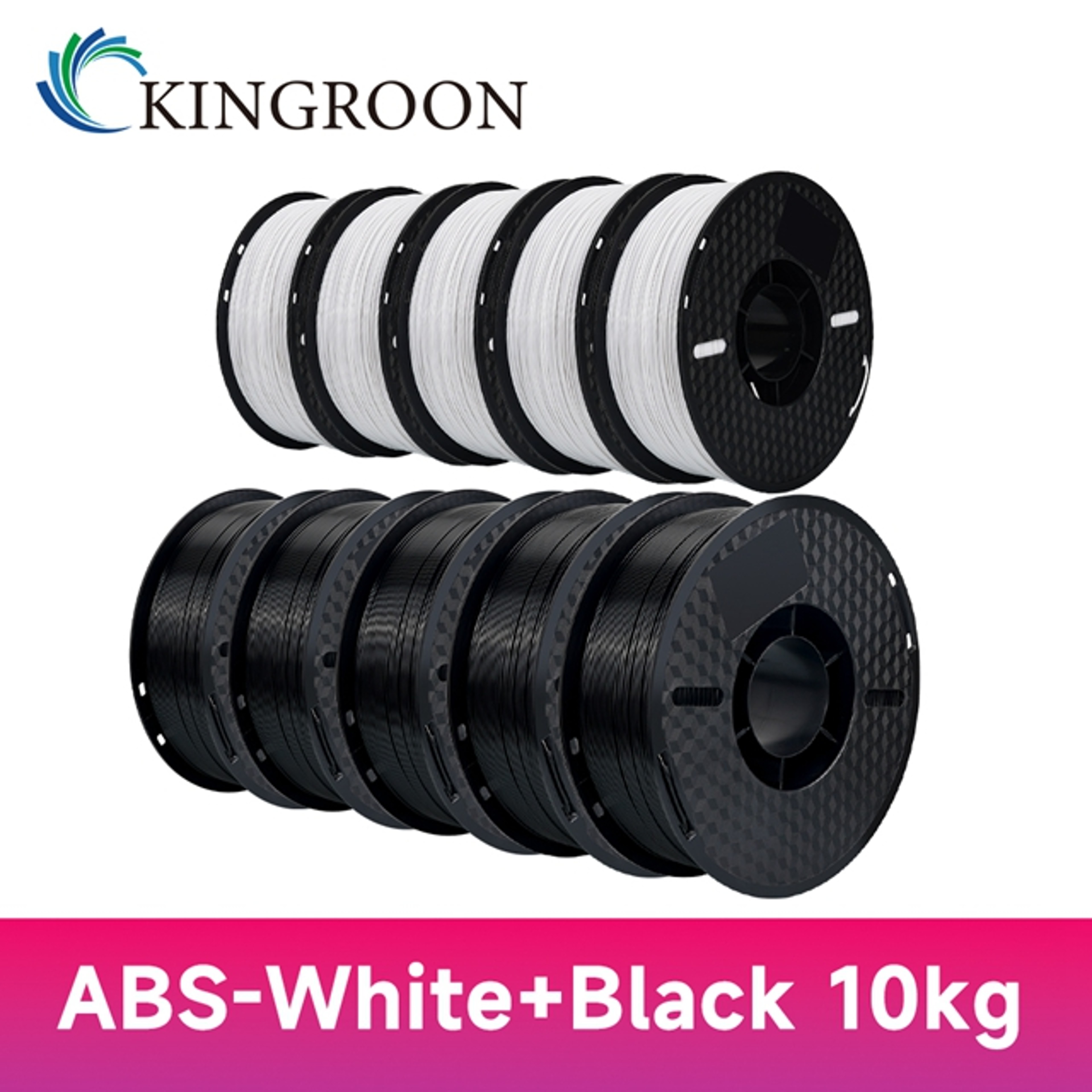 KINGROON PLAABSPETG Filament Black White Gray Rolls PLA PETG Plastic For 3D Printer 5