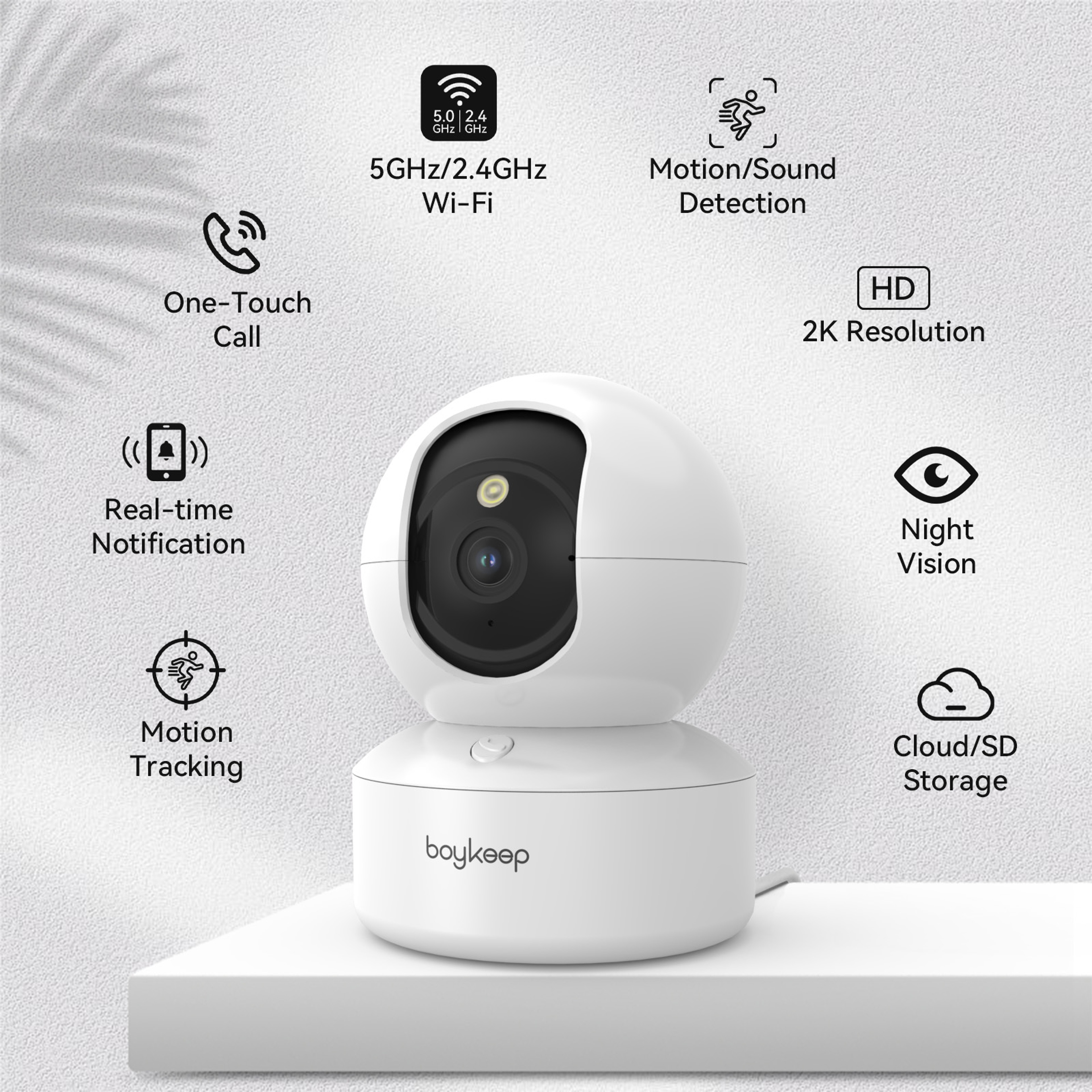 BoyKeep WiFi Indoor Home Security IP Smart Baby Monitor Camera Automatic Tracking Video Surveillanc
