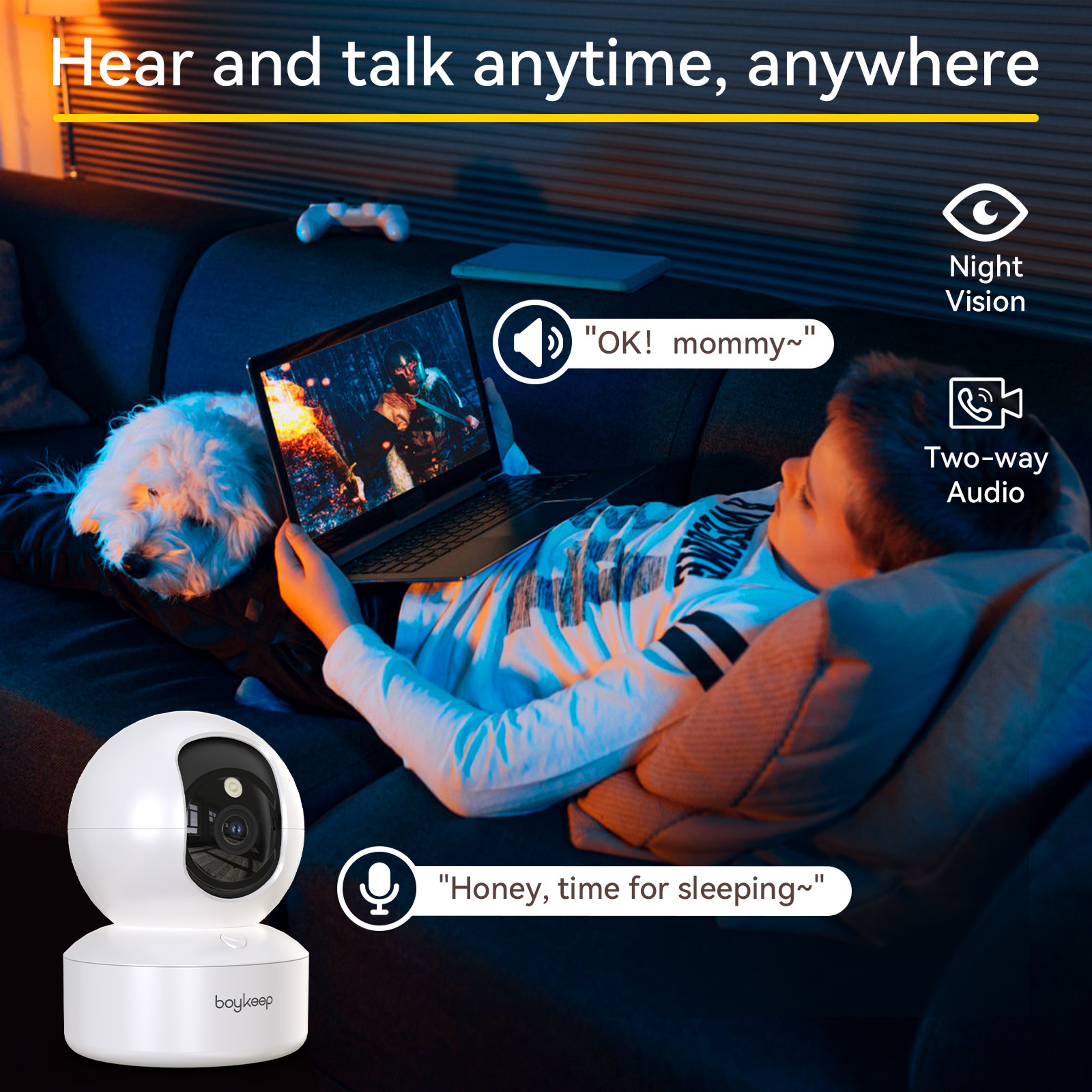 BoyKeep WiFi Indoor Home Security IP Smart Baby Monitor Camera Automatic Tracking Video Surveillanc
