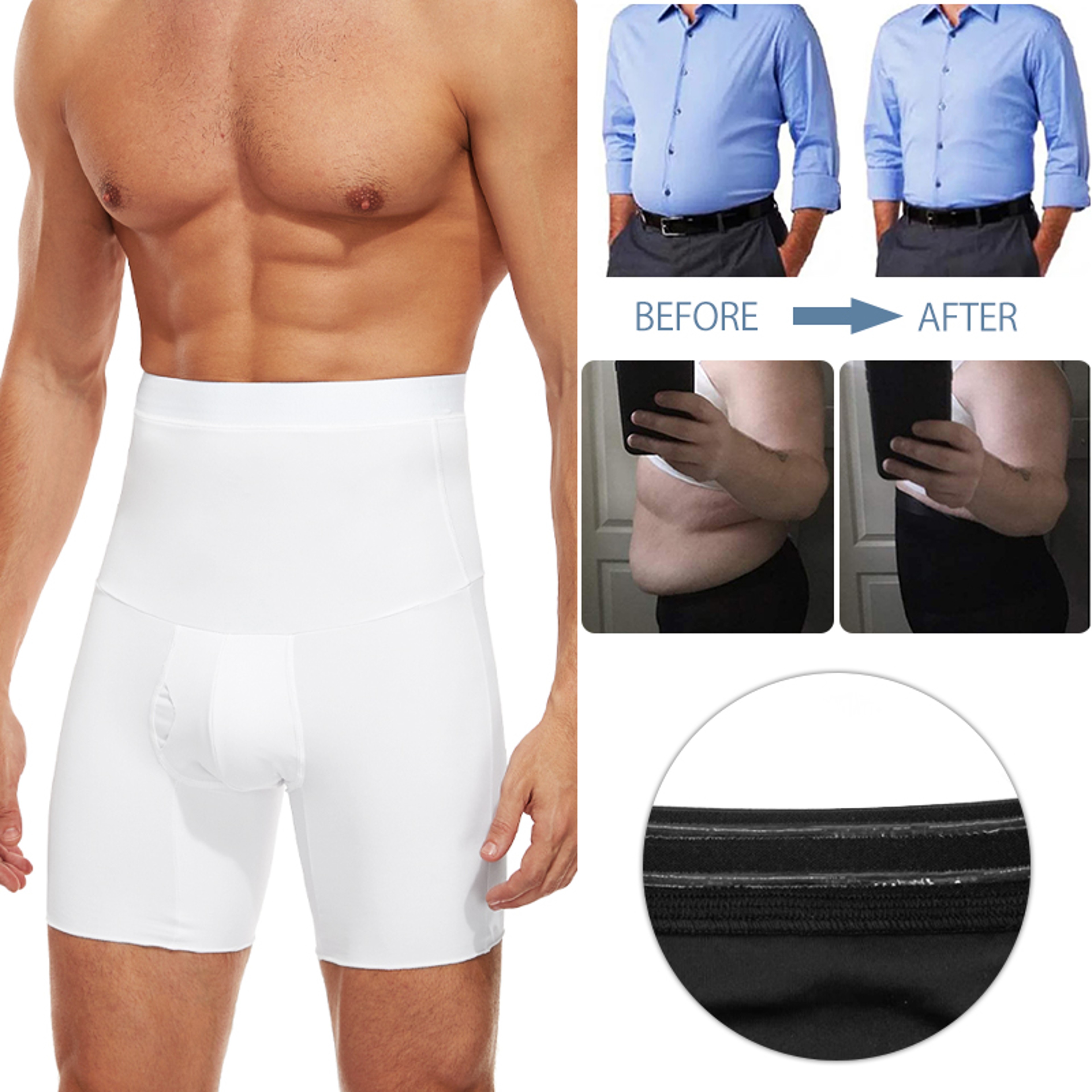 Men Body Shaper Tummy Control Compression Short, Belly Slimming Shapewear, Abdomen Reducer Pant, Fitness Boxer Underwear – view 1