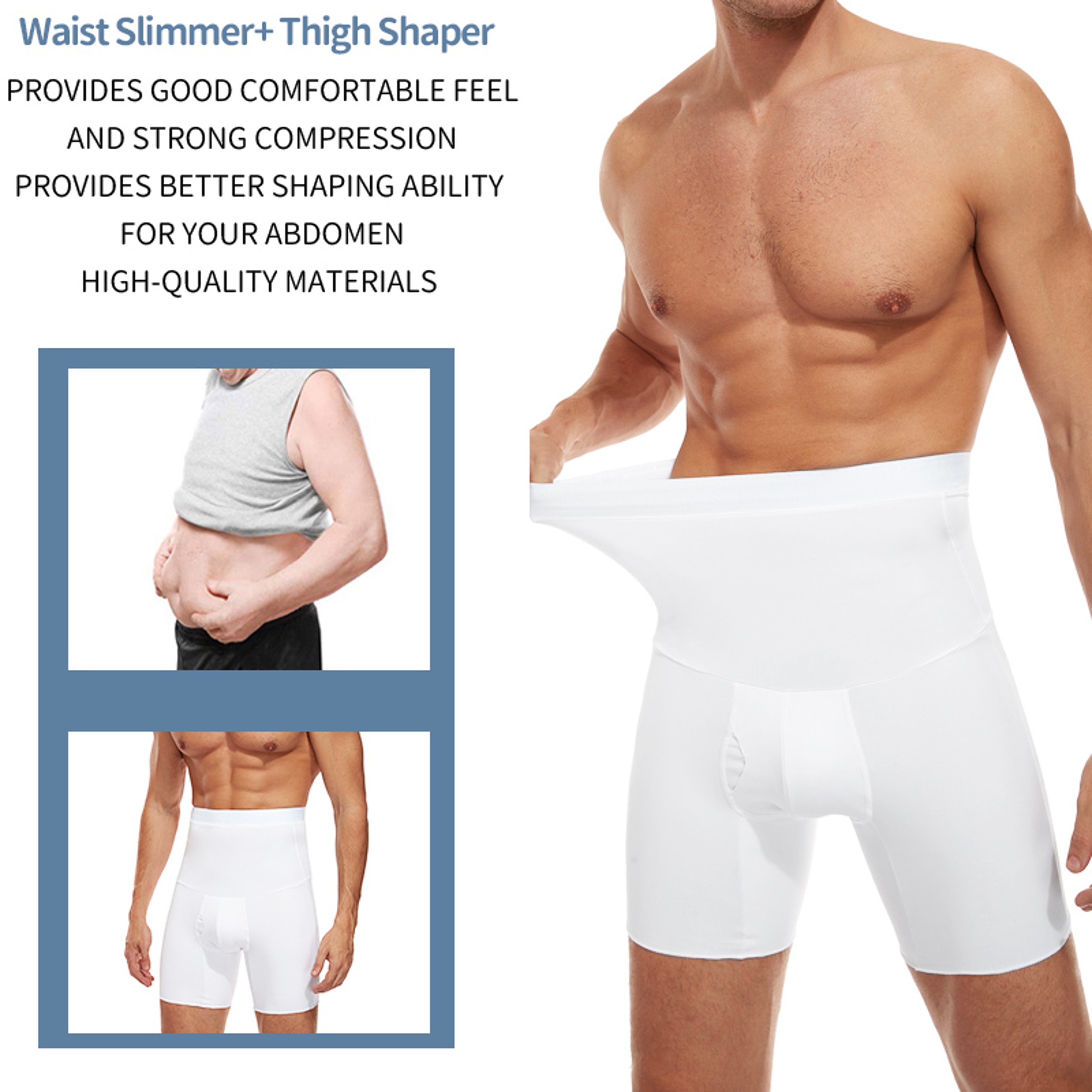 Men Body Shaper Tummy Control Compression Short, Belly Slimming Shapewear, Abdomen Reducer Pant, Fitness Boxer Underwear – view 2