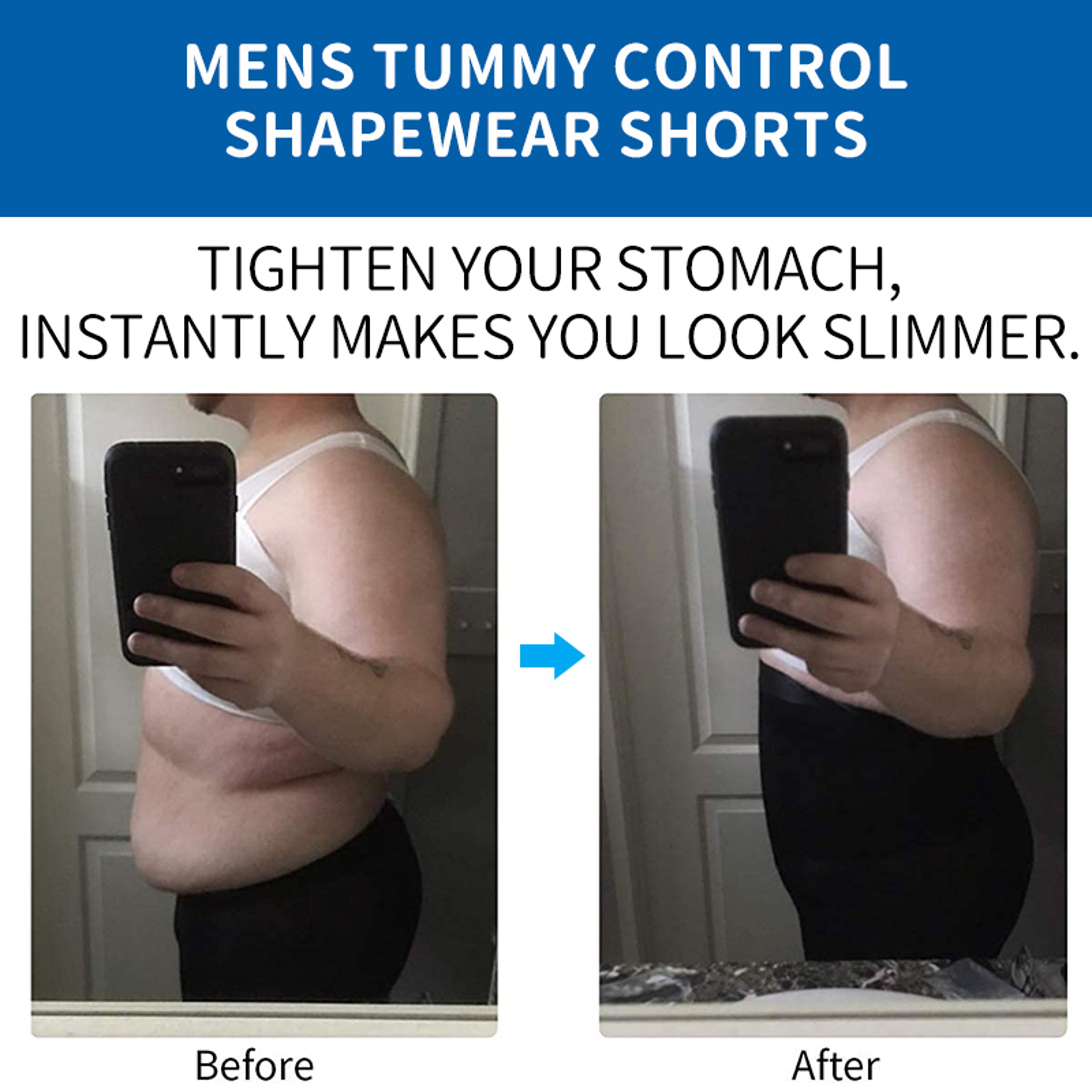 Men Body Shaper Tummy Control Compression Short, Belly Slimming Shapewear, Abdomen Reducer Pant, Fitness Boxer Underwear – view 6
