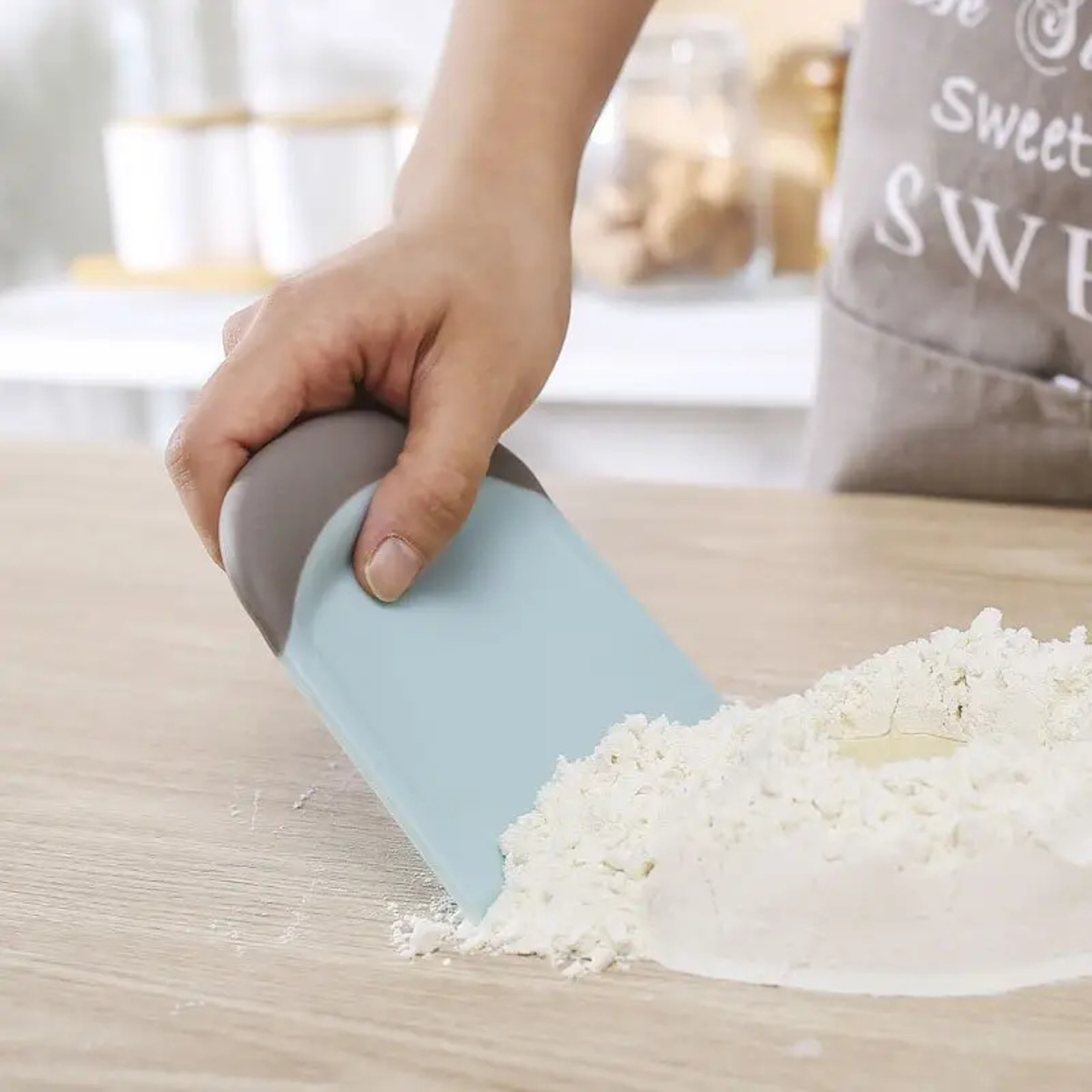 Dough Scraper Bowl Plastic Dough Cutter Baking Scraper Multipurpose Food Scrapper With Soft Handle  3