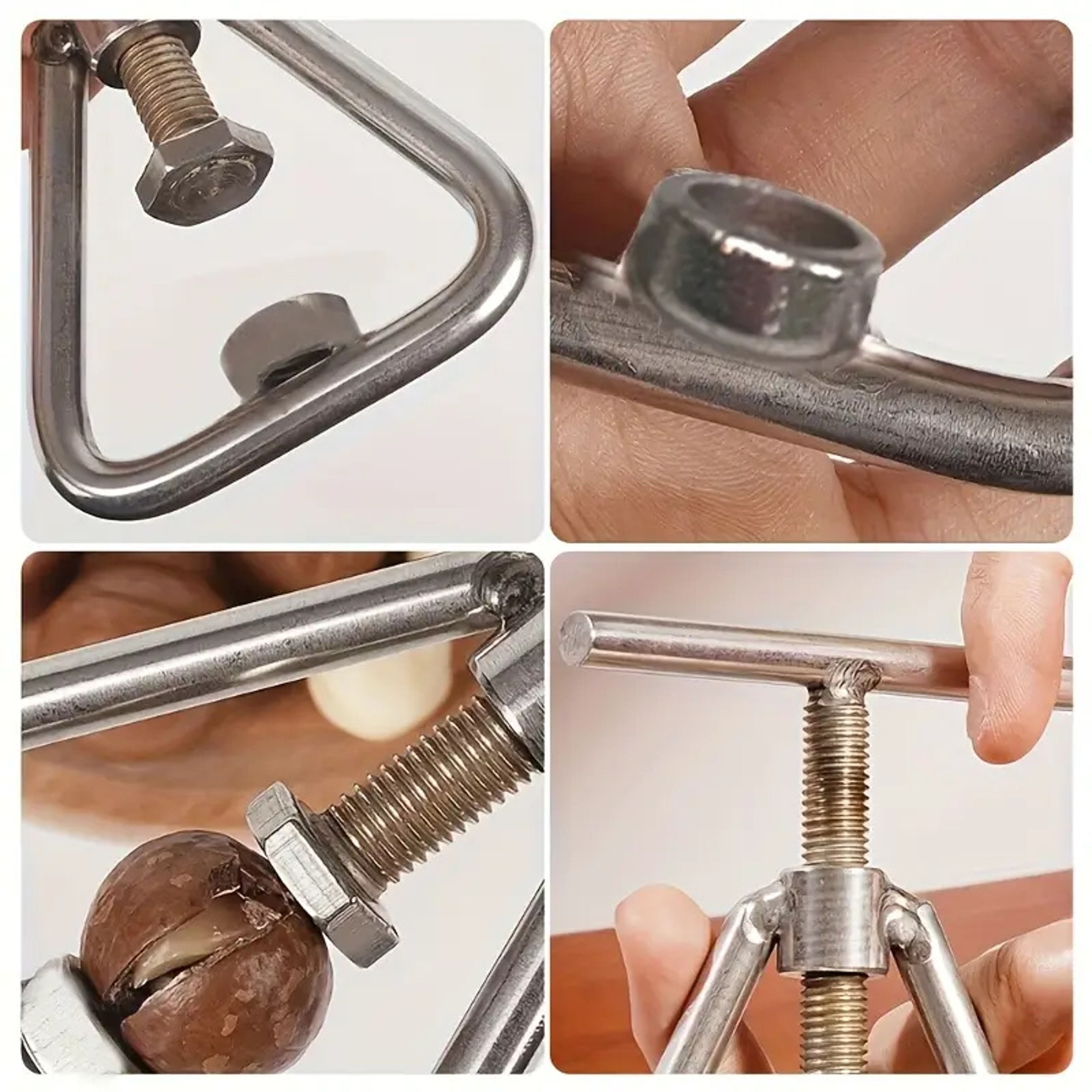 Stainless Steel Manual Nut Opener, Walnut Cracker, Adjustable Screw Mechanism for All Nuts, Durable Kitchen Gadget, Easy – view 6