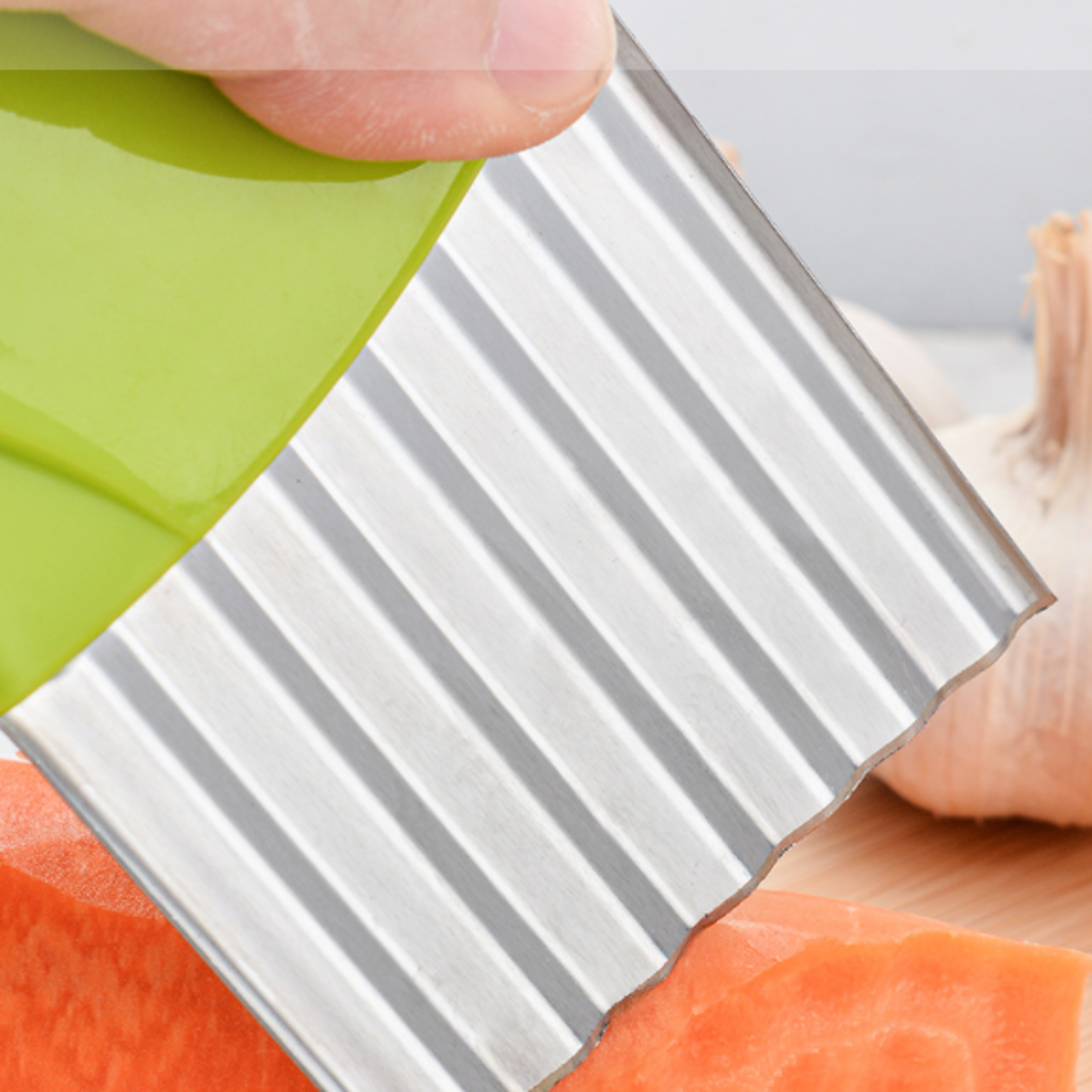 Stainless Steel Potato Chip Slicer Dough Vegetable Fruit Crinkle Wavy Slicer Knife Potato Cutter Ch 0