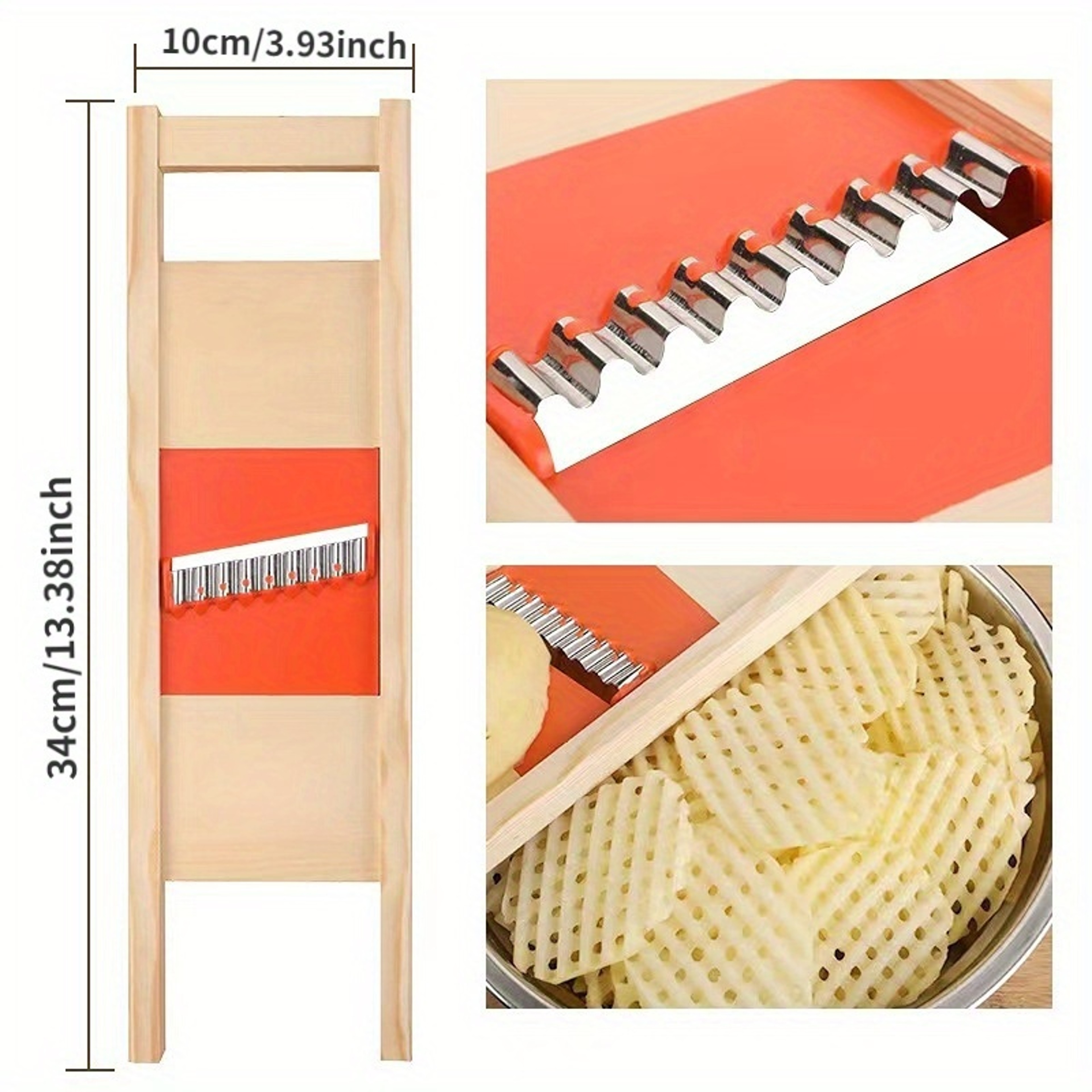 Potato Slicer Grid Knife Vegetable Cutter Wave Knife Cut Potato Grid Artifact Flower Knife Kitchen  3