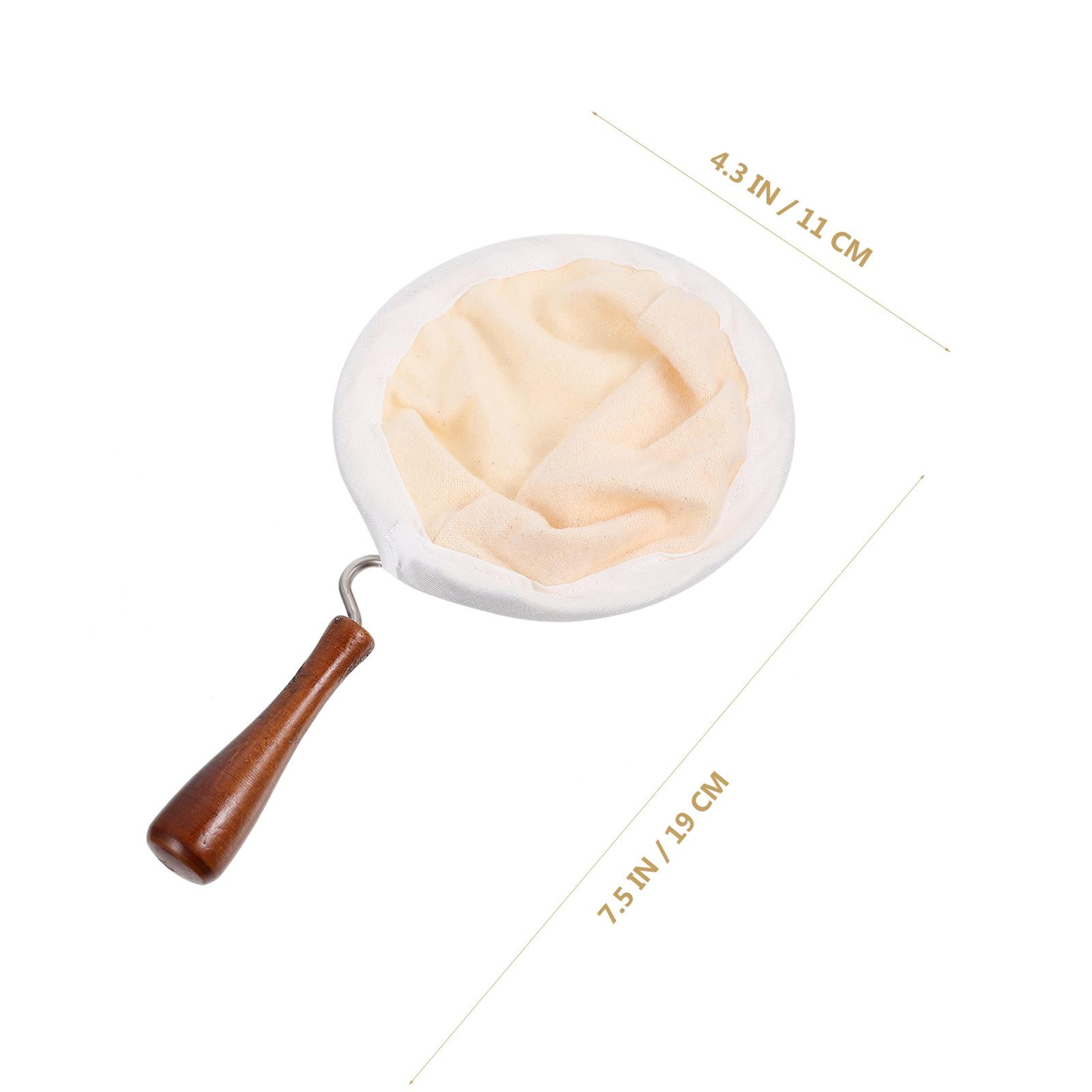 Reusable Coffee Filter Bag With Steel Ring Flannel Cloth Wood Handle Tea Strainer Pouch Kitchen Bre 5