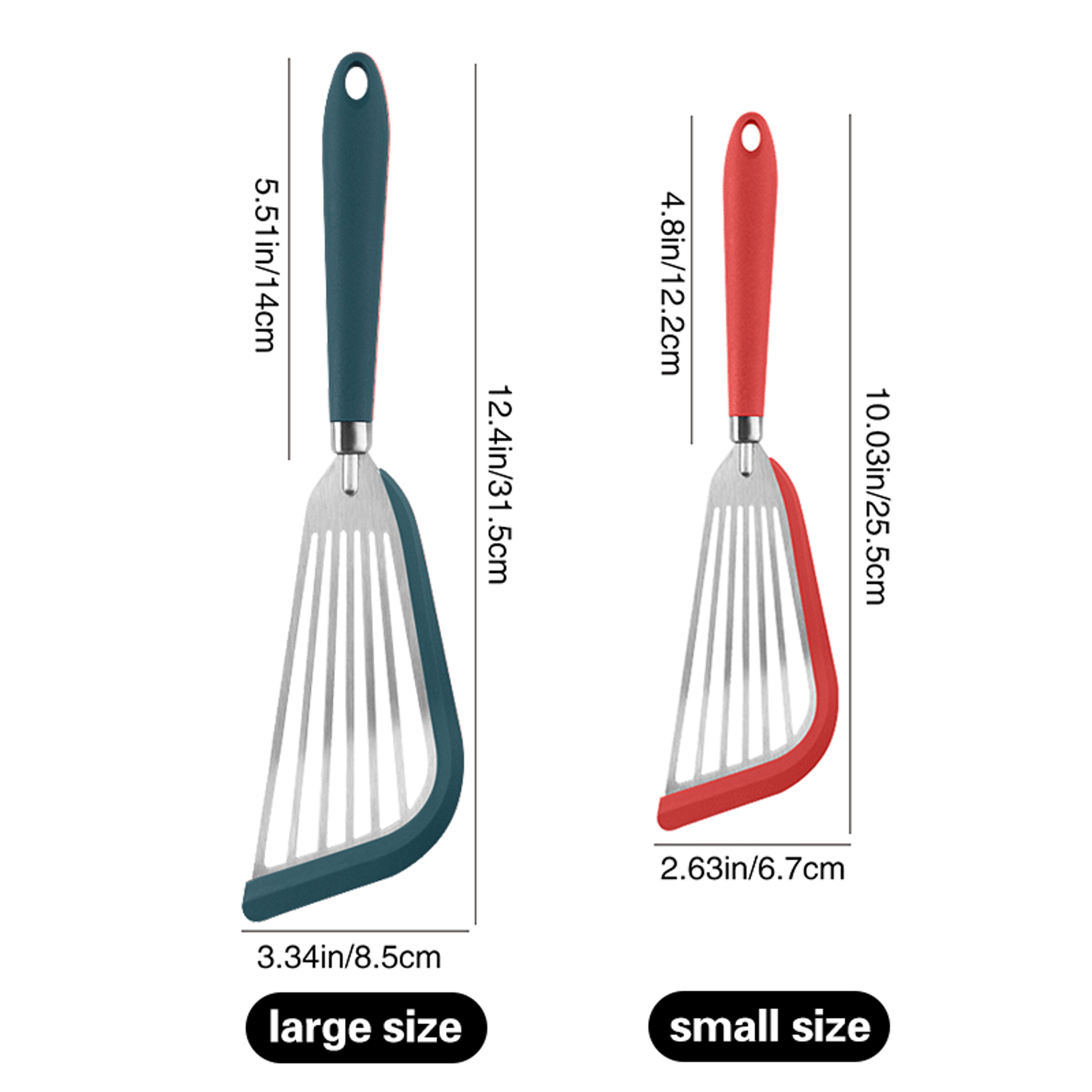 Stainless Steel Fish Frying Spatula, Edge-Wrapped Fish Flipping Spatula, Silicone Spatula for Steak Frying and Kitchen – view 6