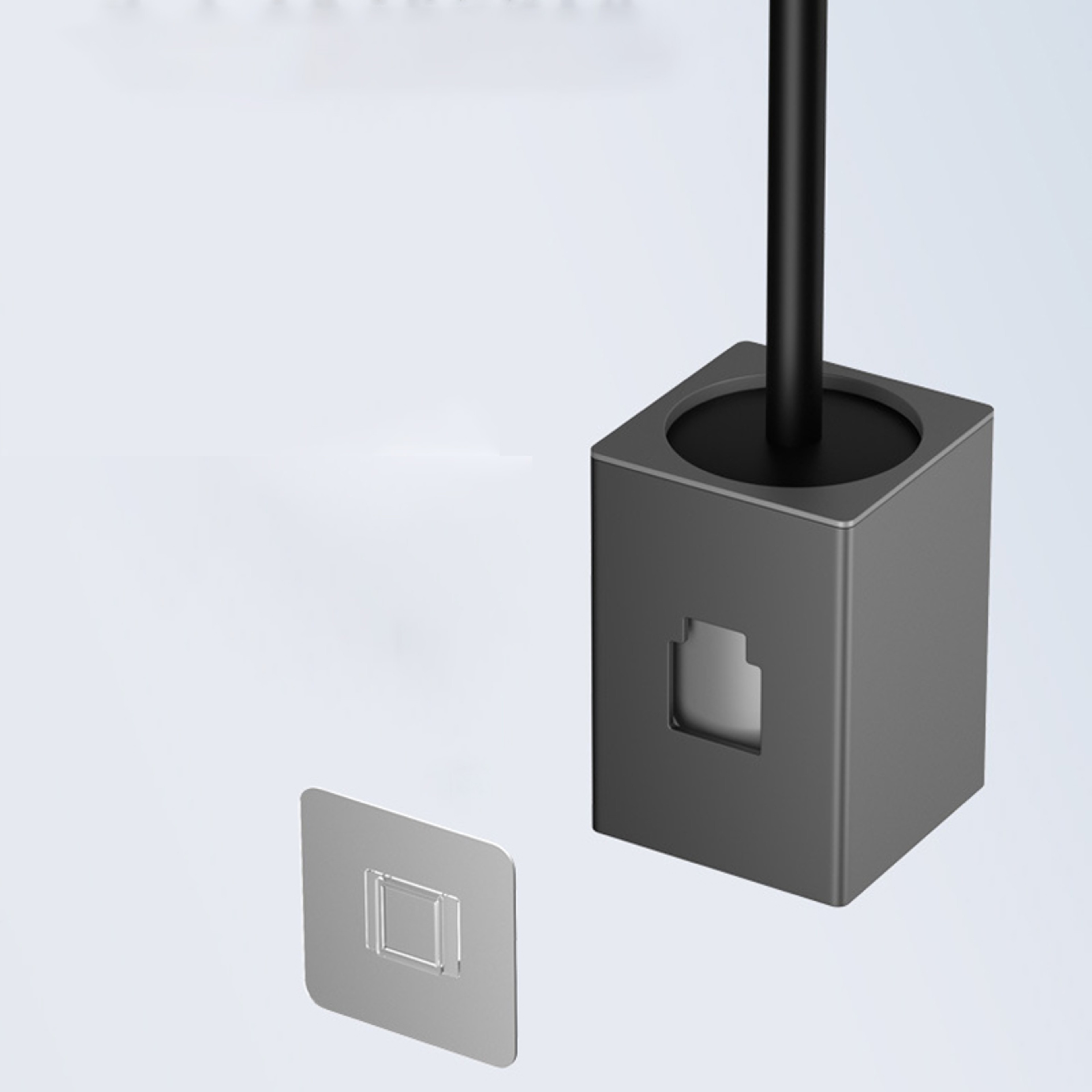 Toilet Brush Holder Wallmounted No Drilling Toilet Bowl Brush And Holder Space Aluminum Bathroom Cl 3