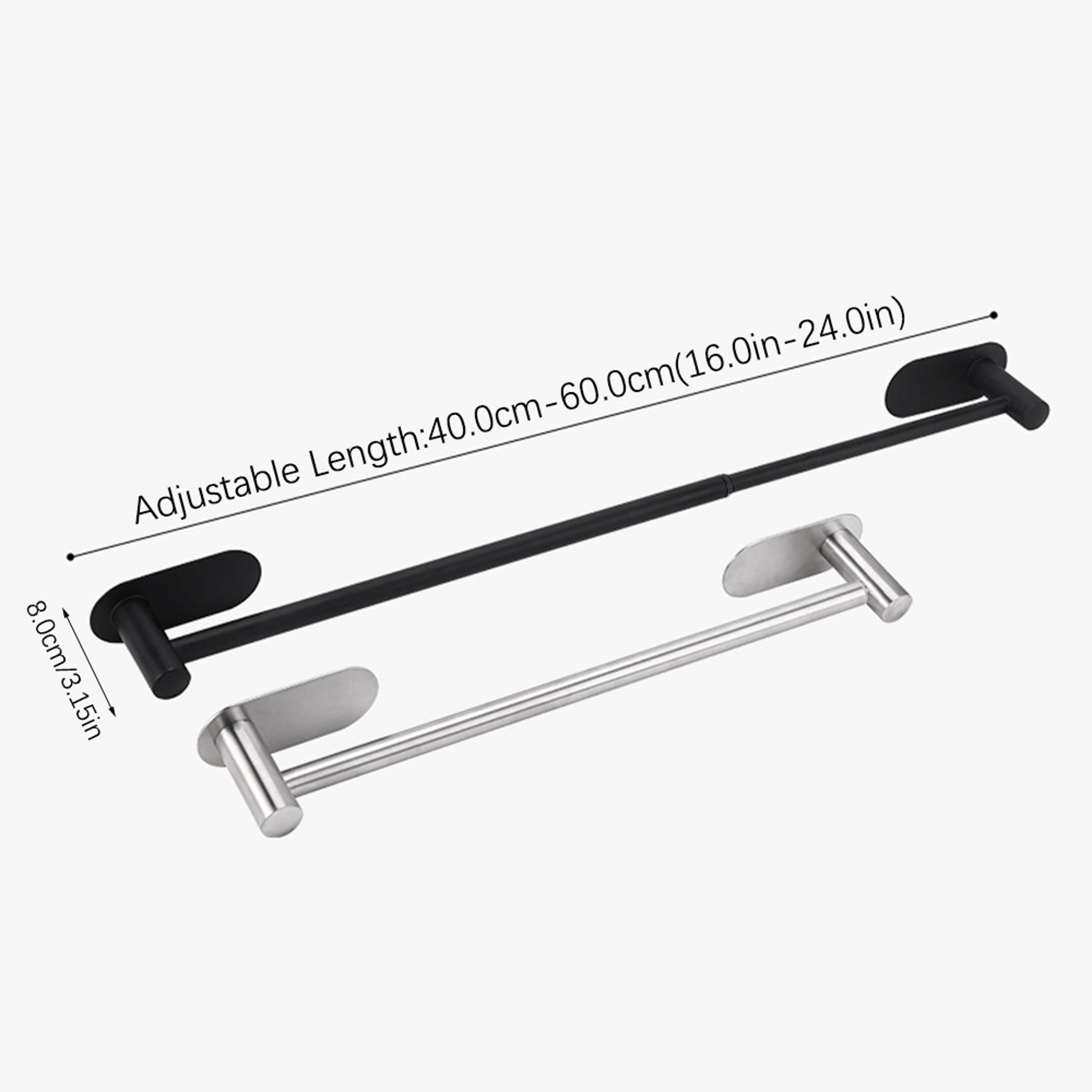 Towel Bar Adjustable Stainless Steel Bathroom Towel Rack Wall Mounted Bath Towel Holder 5