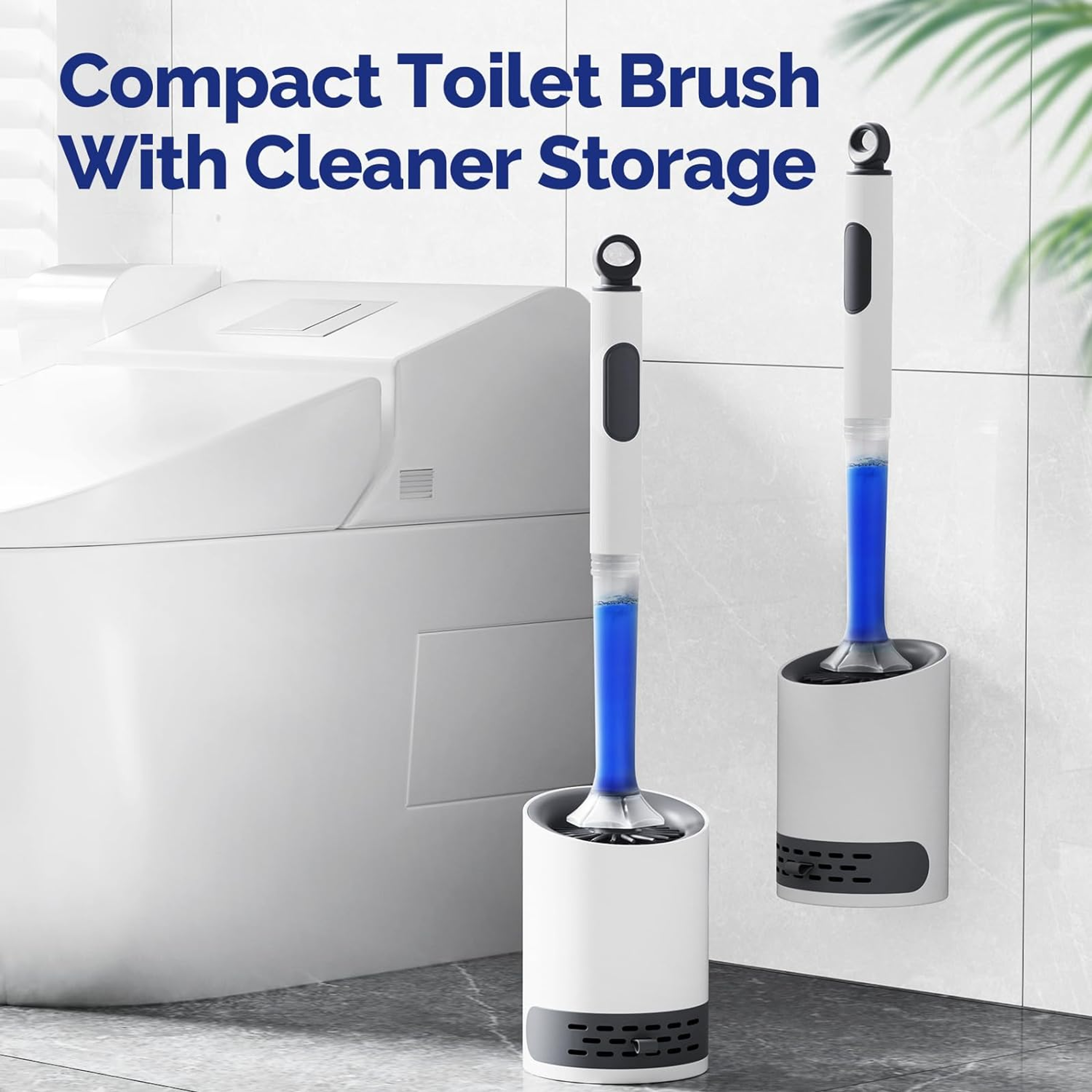 Silicone Toilet Brush Holder Set Refillable Handle Dispenser Toilet Cleaning Brush Bathroom Accesso 1
