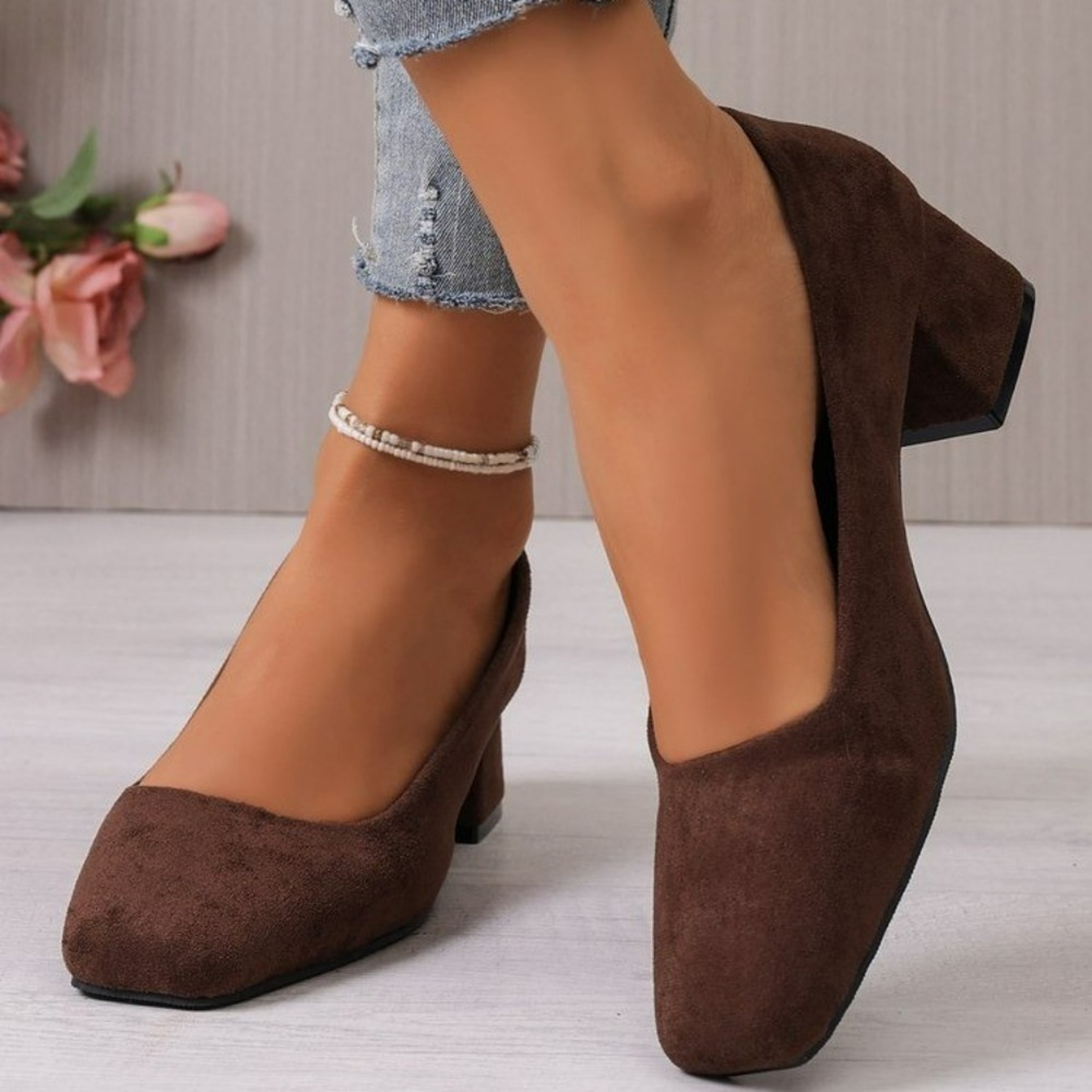 Shallow Women High Heels Shoes, Retro Mid Heels Pumps, Fashion Trend Autumn Designer Walking Dress Shoes – view 4