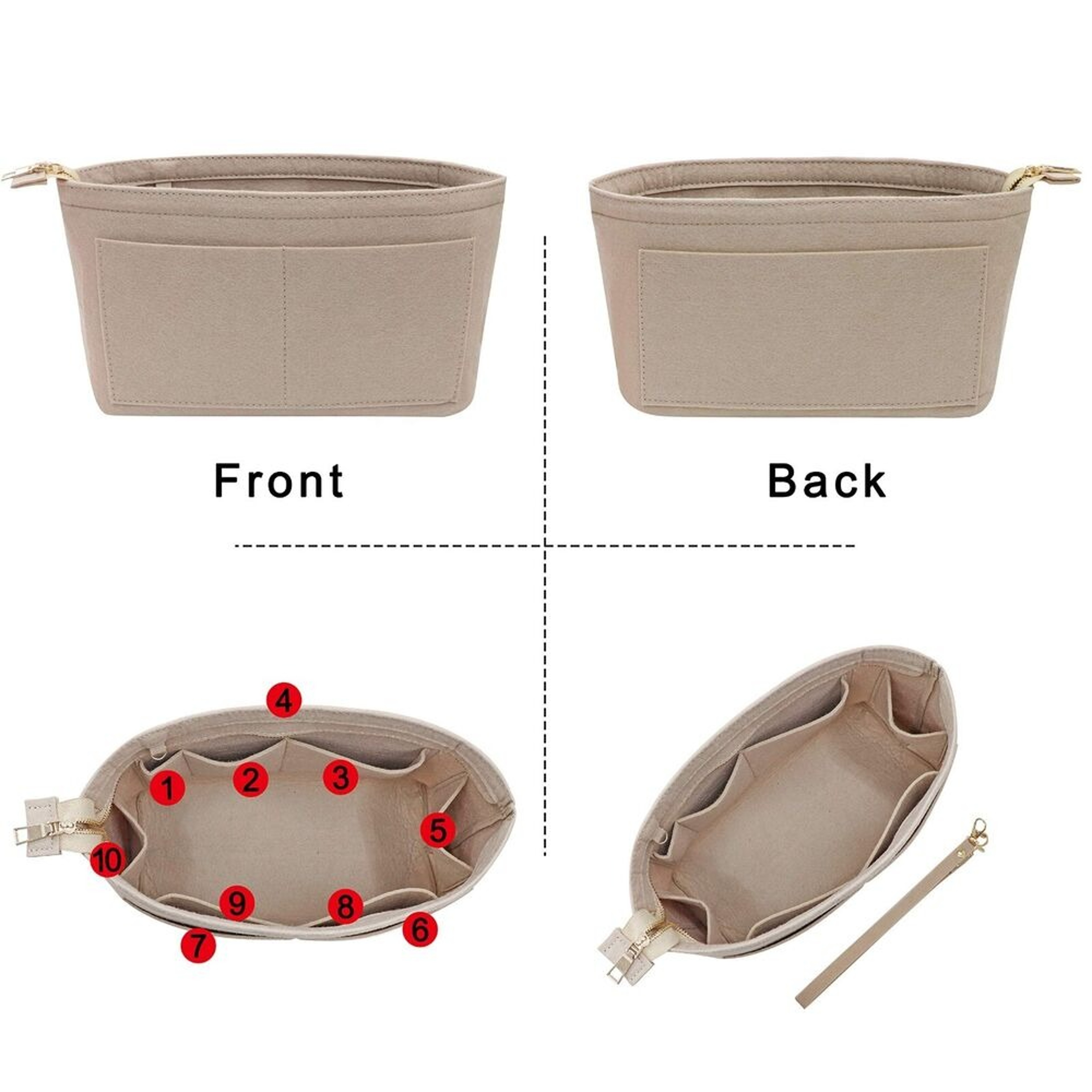 Portable Travel Organizer Handbag Felt Bag Tote Cosmetic Bags Insert Liner Purse Pouch for Women Storage – view 4