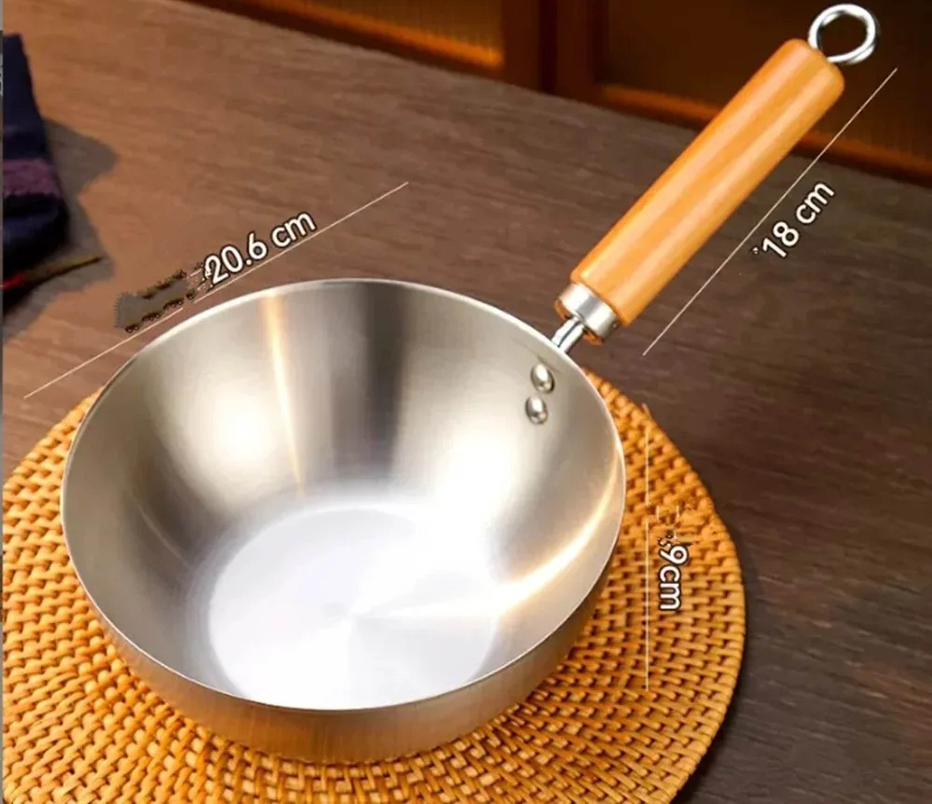 Small Wok Frying Pan, Stainless Steel Non-Stick Skillet for Home Kitchen Use, Induction Cooker, Gas Stove – view 8