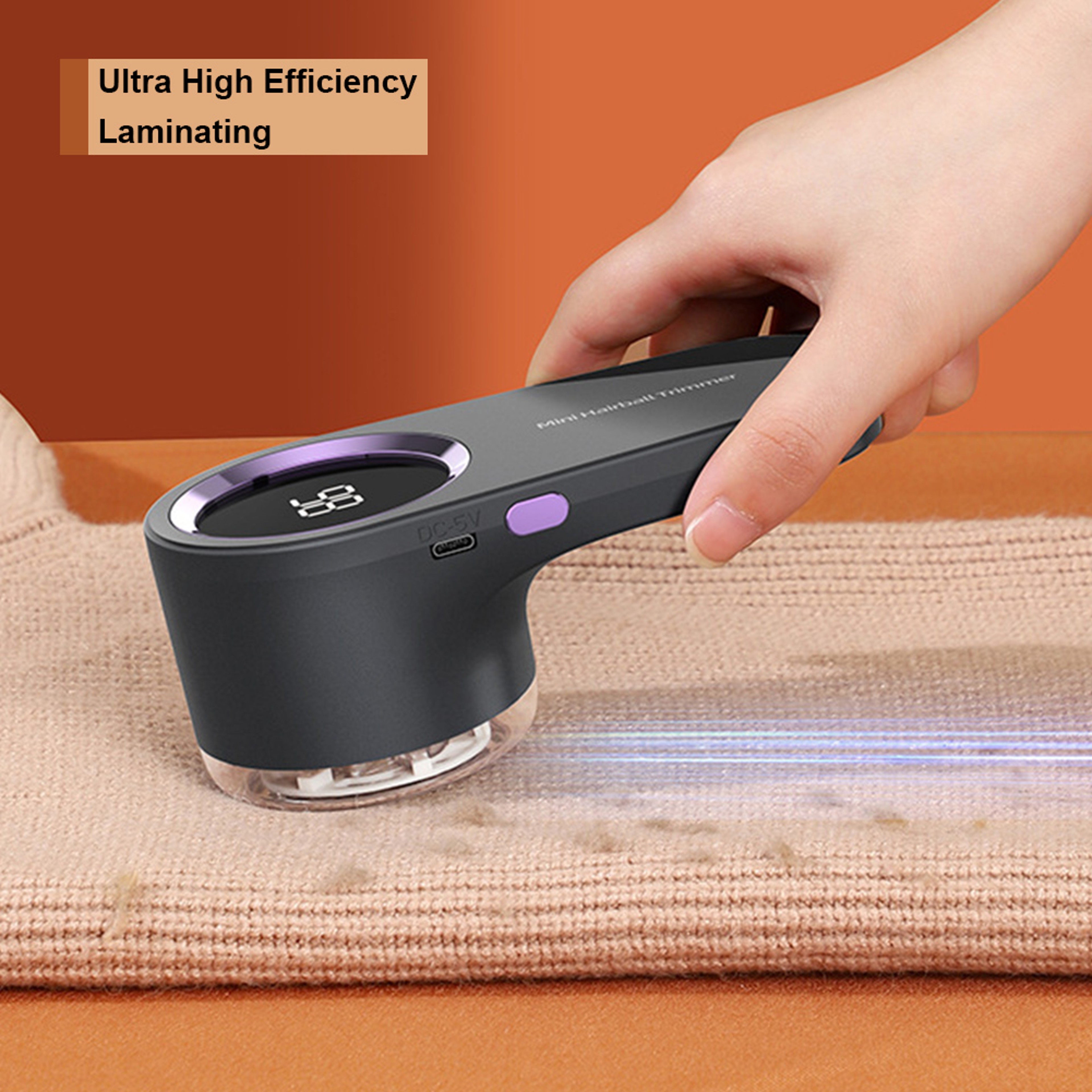 Electric Lint Remover Fabric Shaver USB Rechargeable Digital Display Fluff Remover for Clothes Sweater – view 3