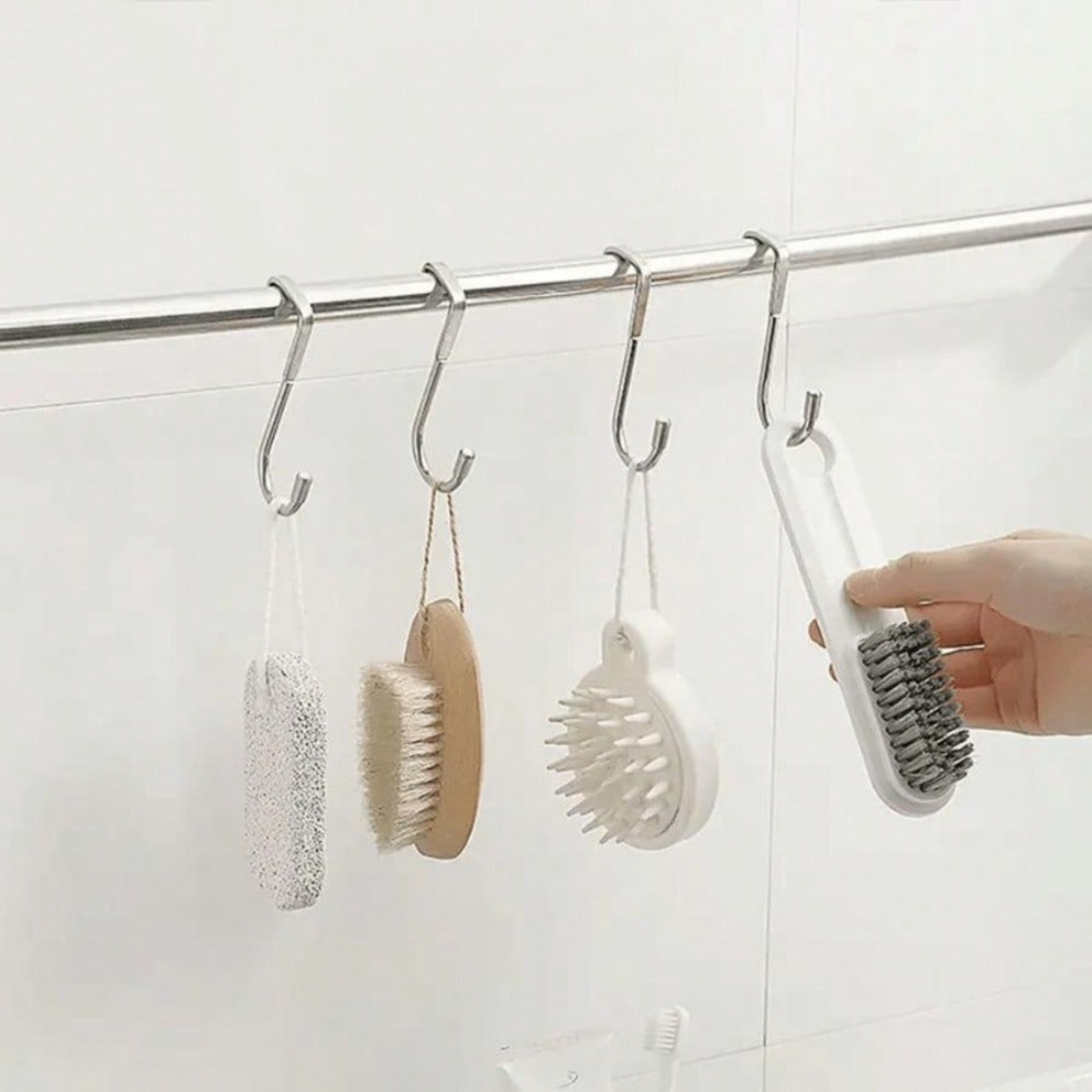 Silver Metal Seamless Hook Easy Installation For Kitchens Bathrooms And Wardrobes 1