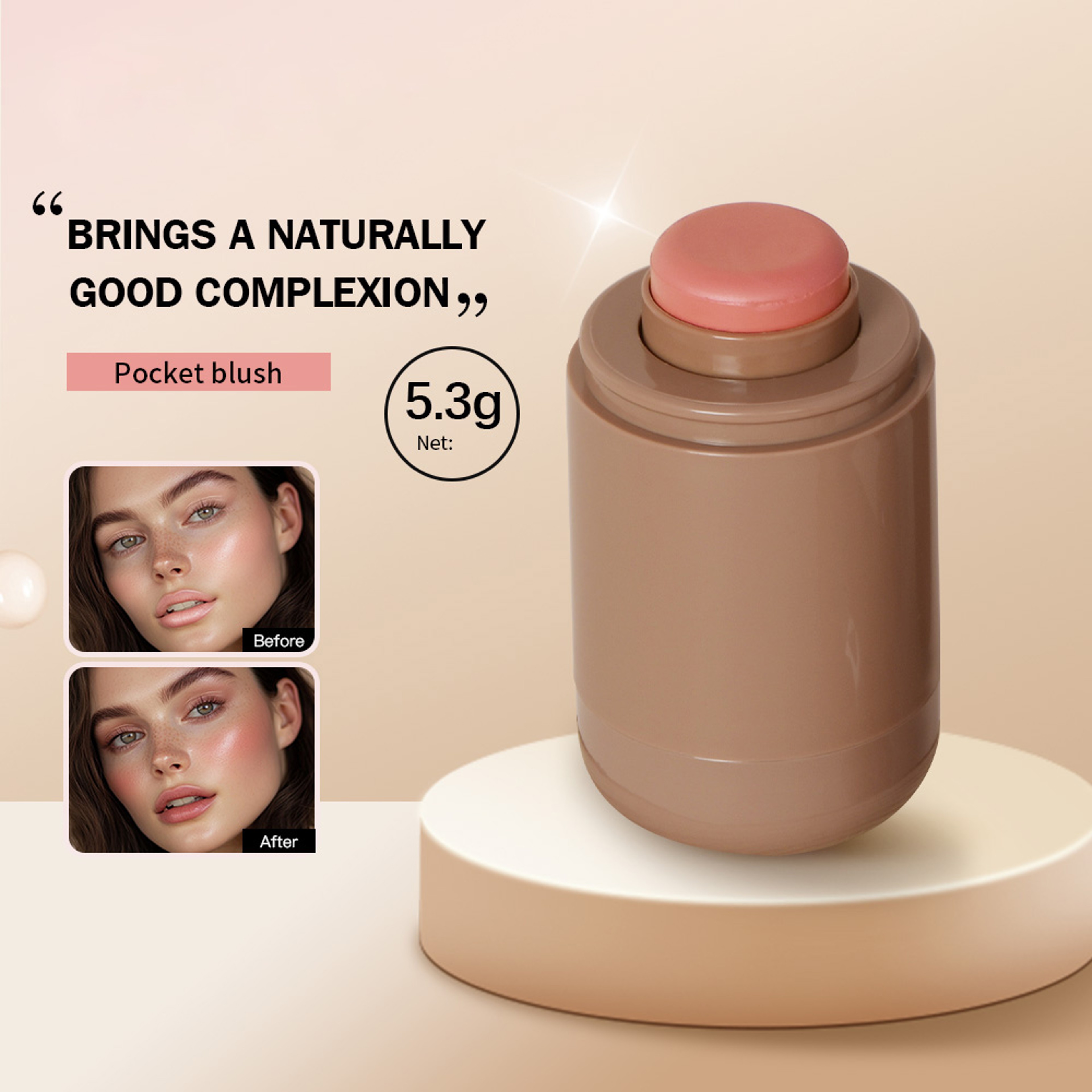 Radiant Glow Cream Blush Stick Makeup For Lips And Cheeks Long Lasting Natural Finish 3