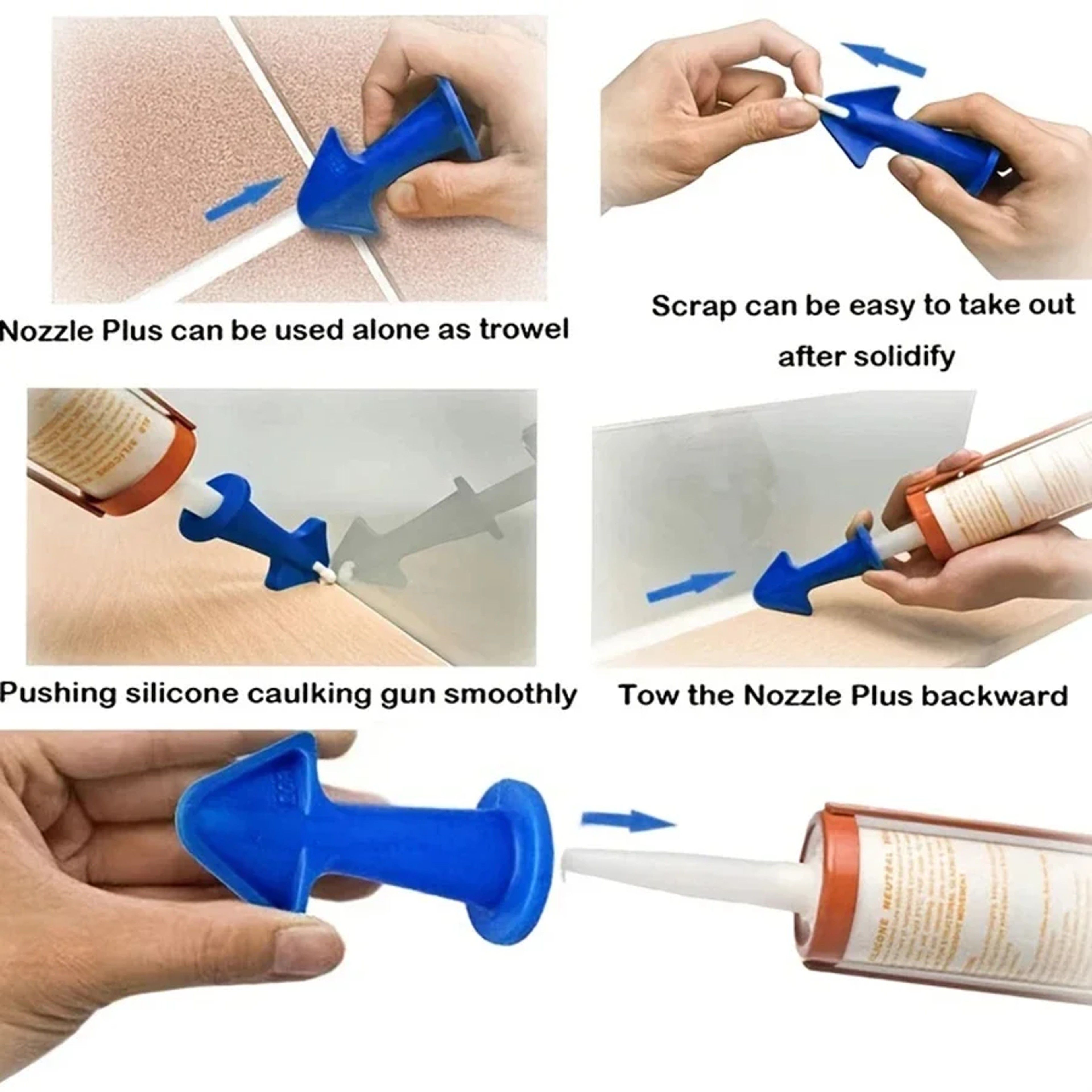 Green Silicone Caulking Tool Kit Nozzles For Kitchen Bathroom Window Sealant 3