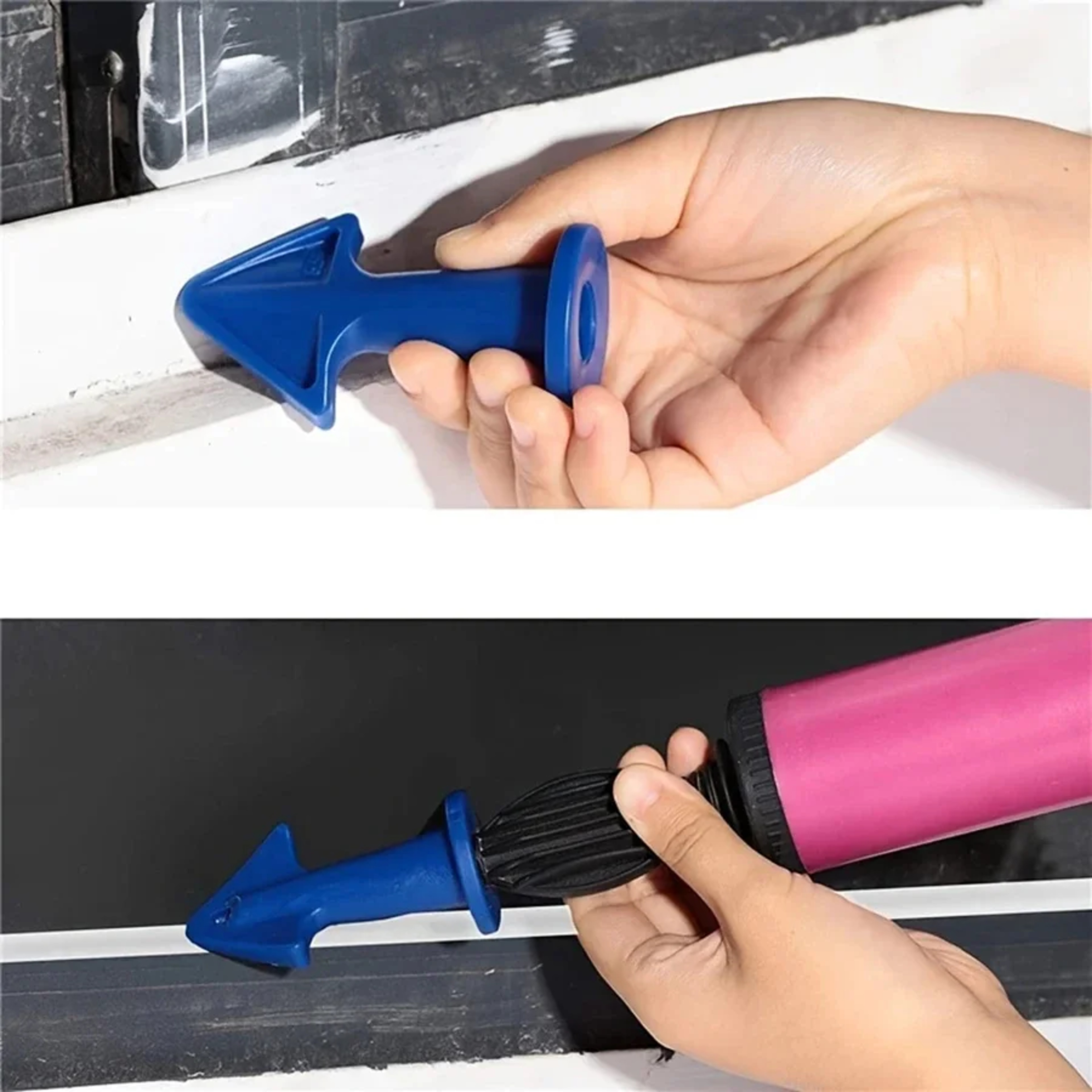 Green Silicone Caulking Tool Kit Nozzles For Kitchen Bathroom Window Sealant 4