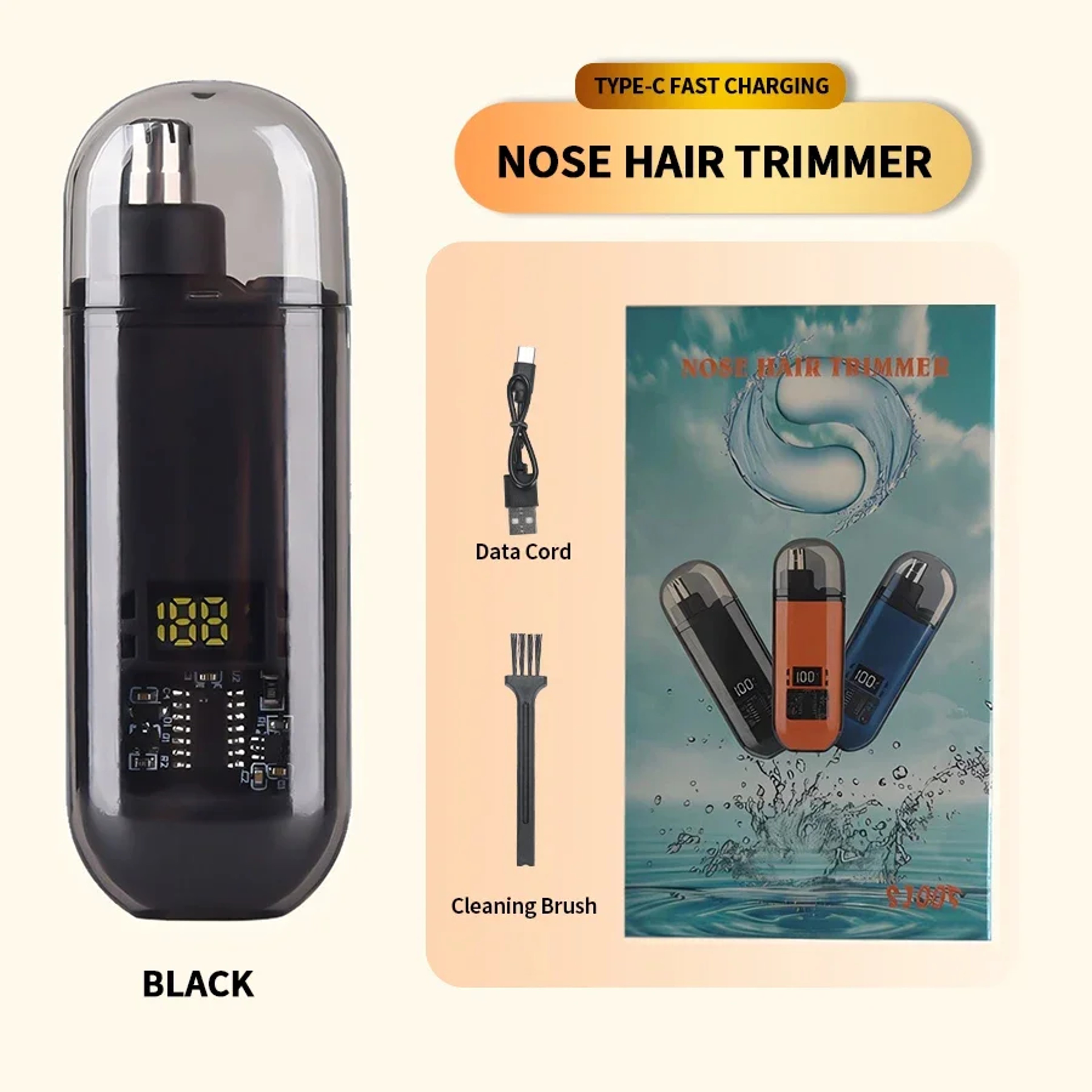 Portable Electric Nose and Ear Hair Trimmer for Men Painless Eyebrow Clipper with Long Battery Life – view 2
