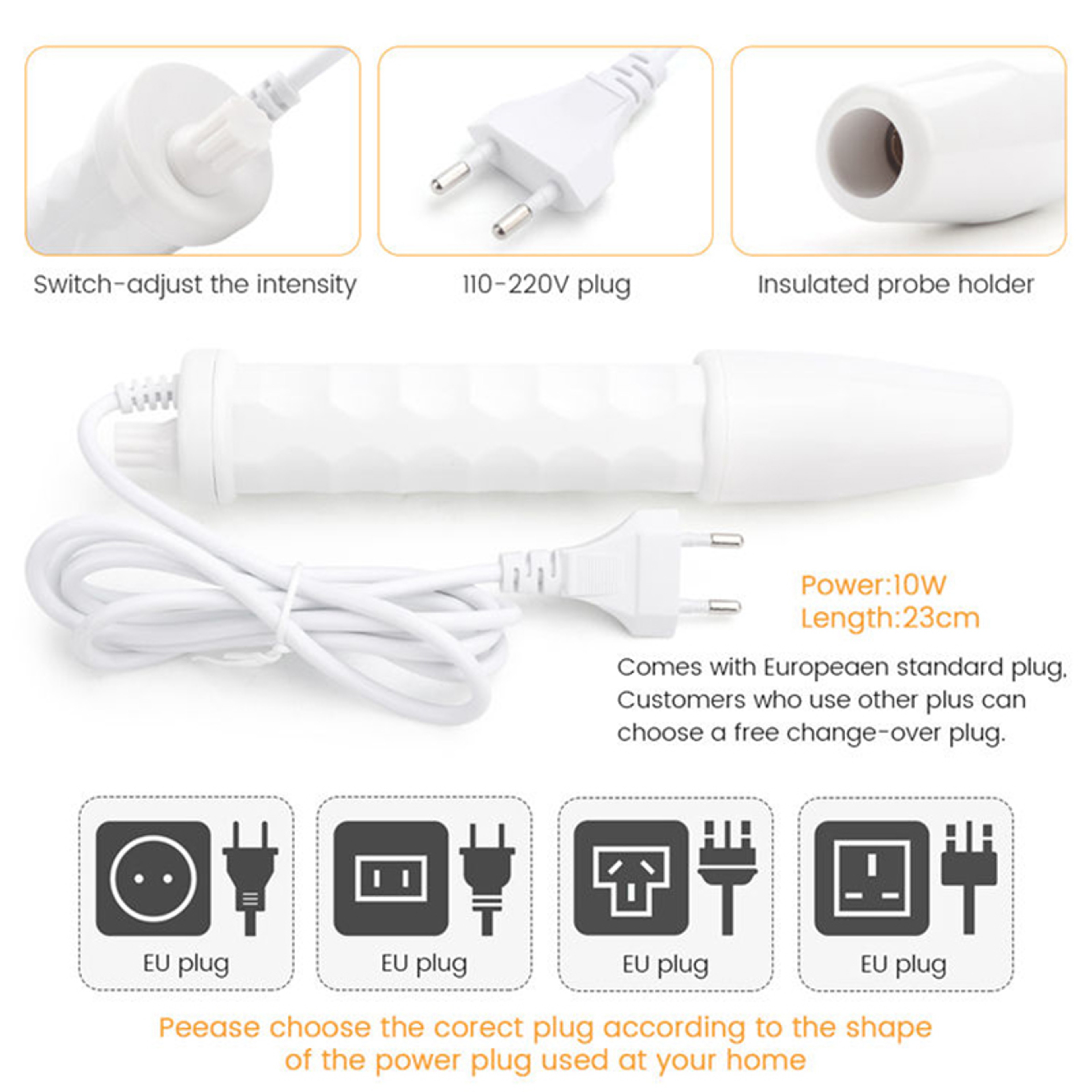 Portable High Frequency Skin Therapy Wand For Acne Treatment Skin Tightening Wrinkle Reduction 3