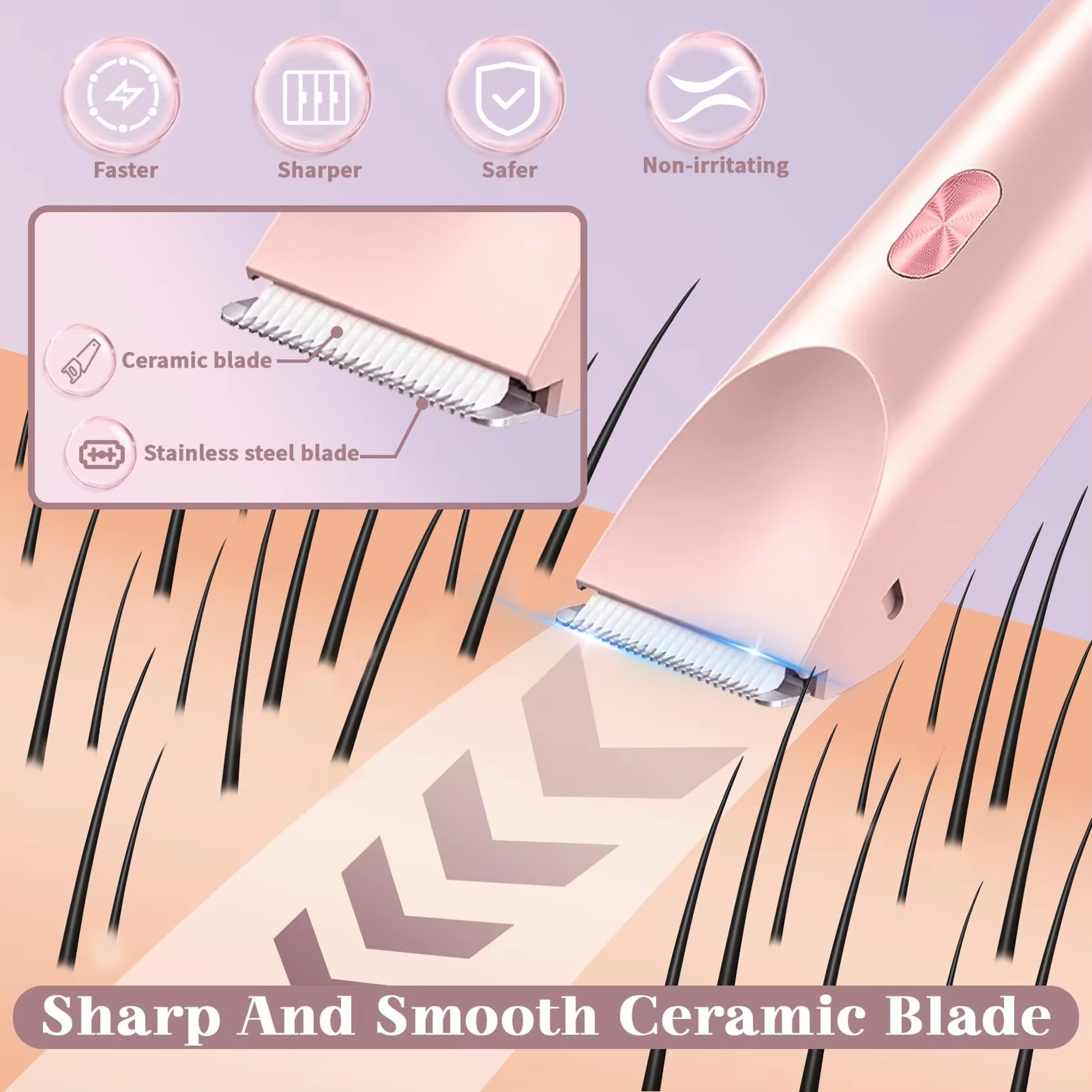 Waterproof Rechargeable Electric Shaver Mini Womens Bikini Trimmer Hair Remover 3