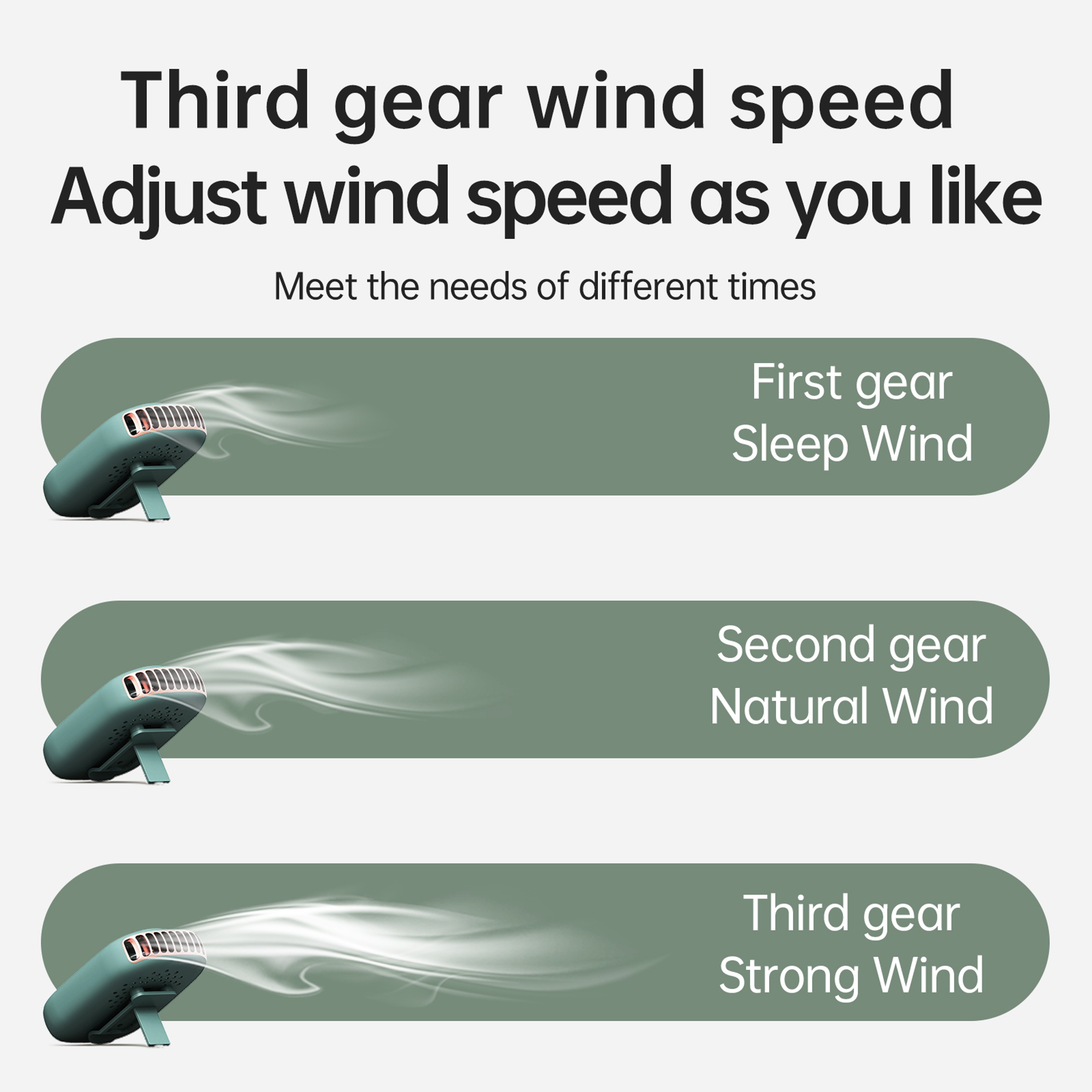 Neck fan, portable neck fan, bladeless neck fan, USB rechargeable fan, hands free fan – view 3